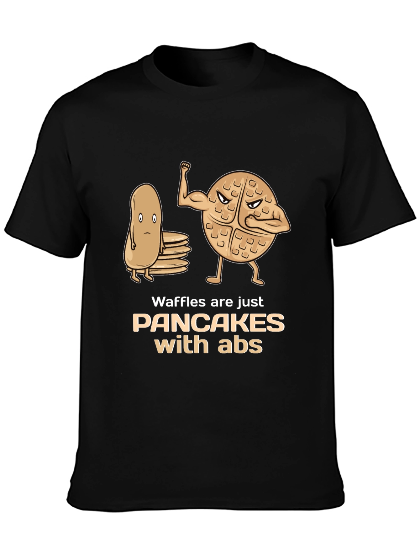 Waffles With Abs Graphic Tee - Funny Food Shirt