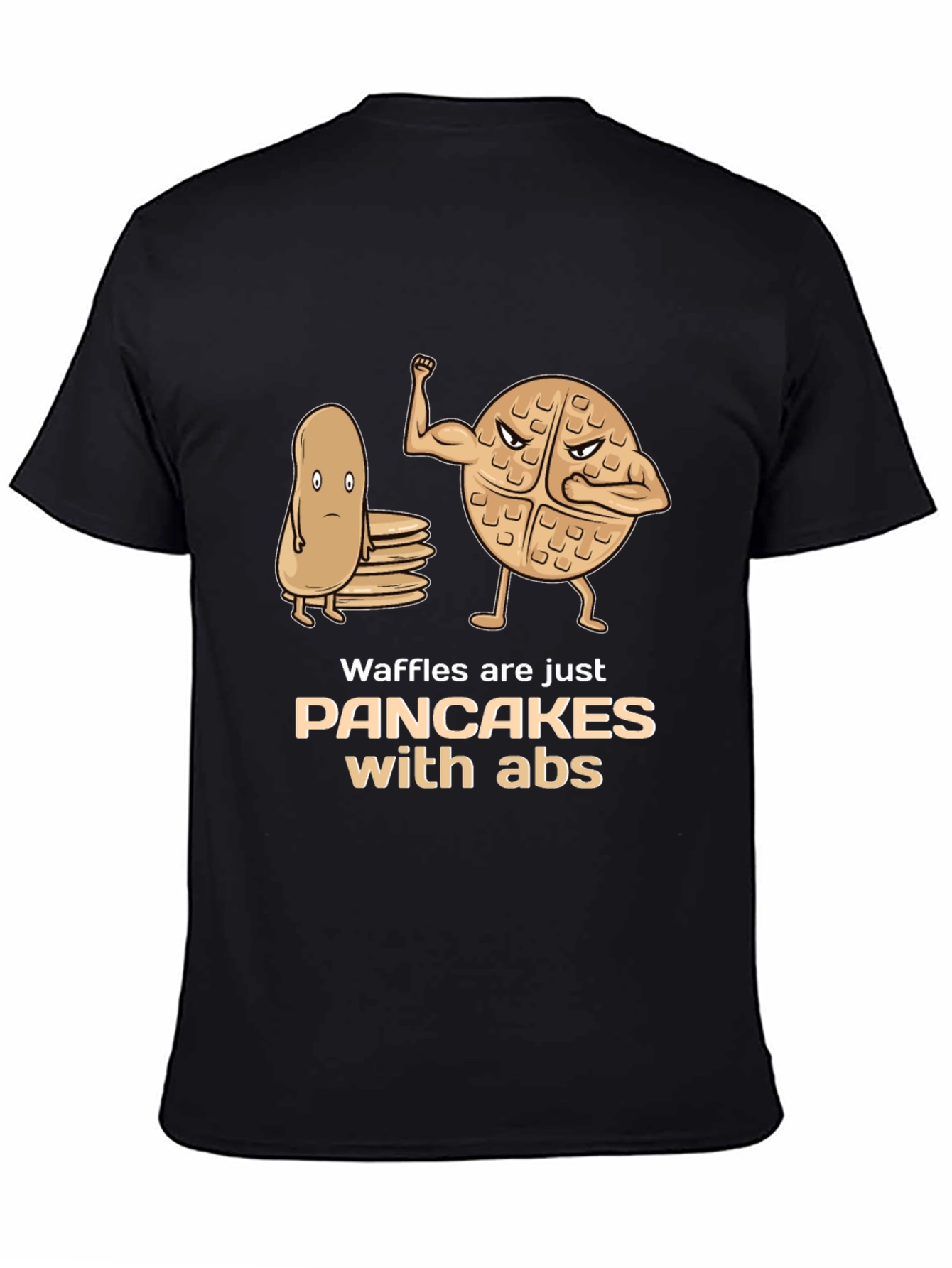 Waffles With Abs Graphic Tee - Funny Food Shirt