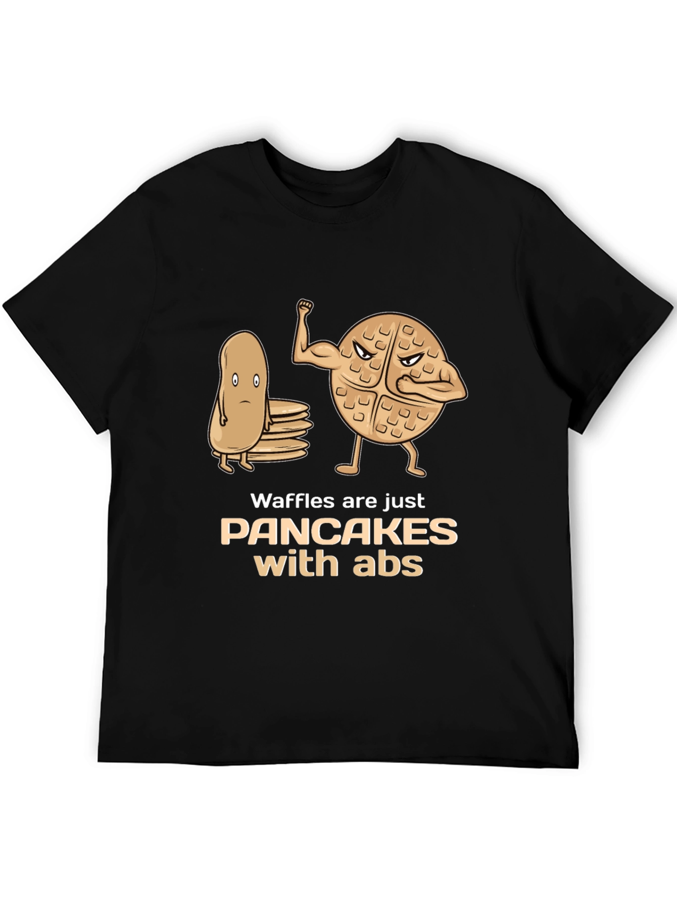 Waffles With Abs Graphic Tee - Funny Food Shirt