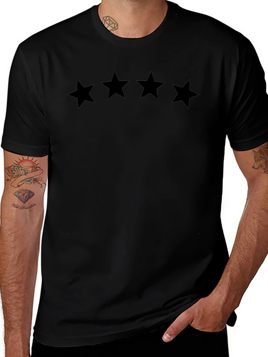 4 Star Graphic Tee - Mens Black Casual T-Shirt