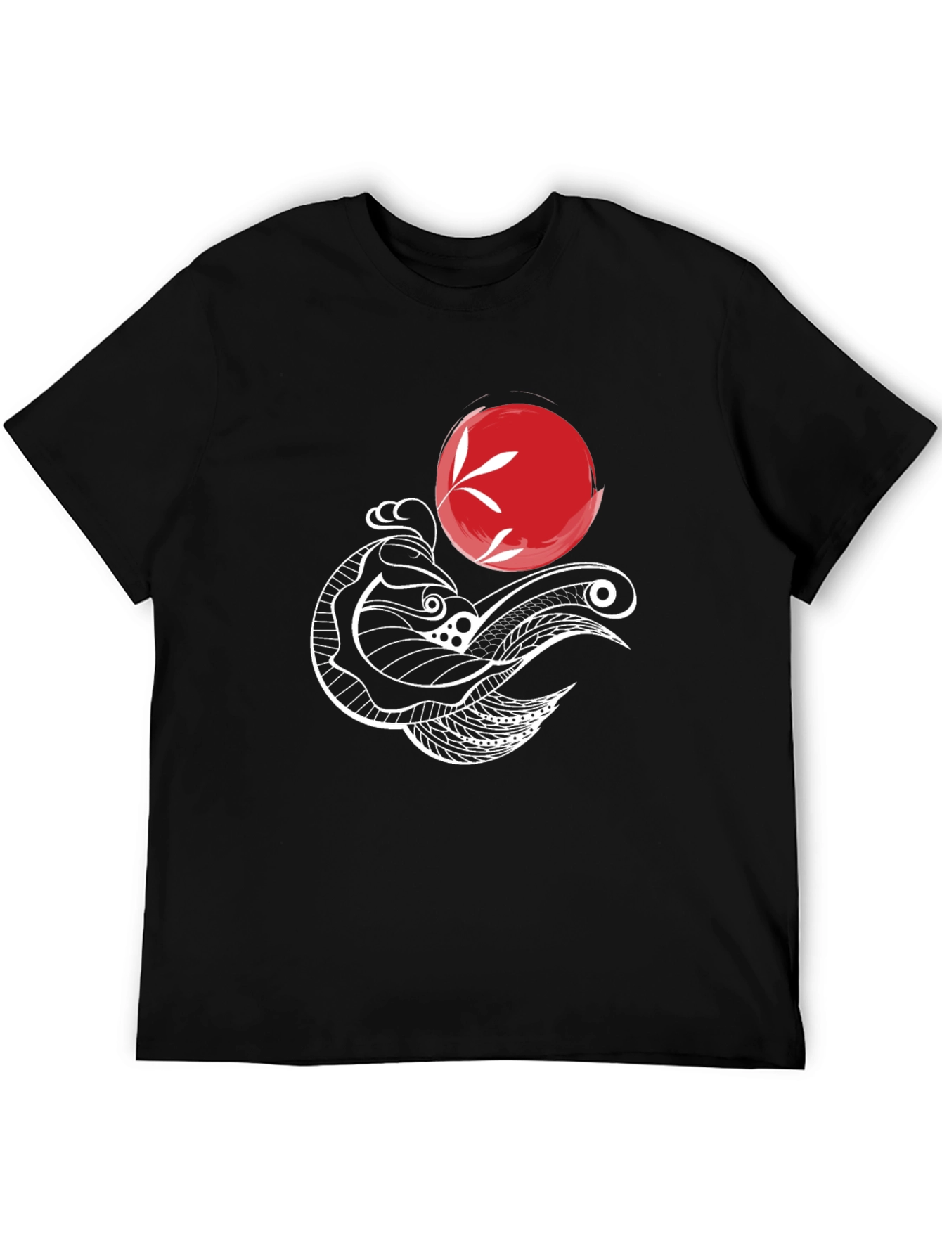 Koi Fish Graphic Tee - Artistic Black T-Shirt