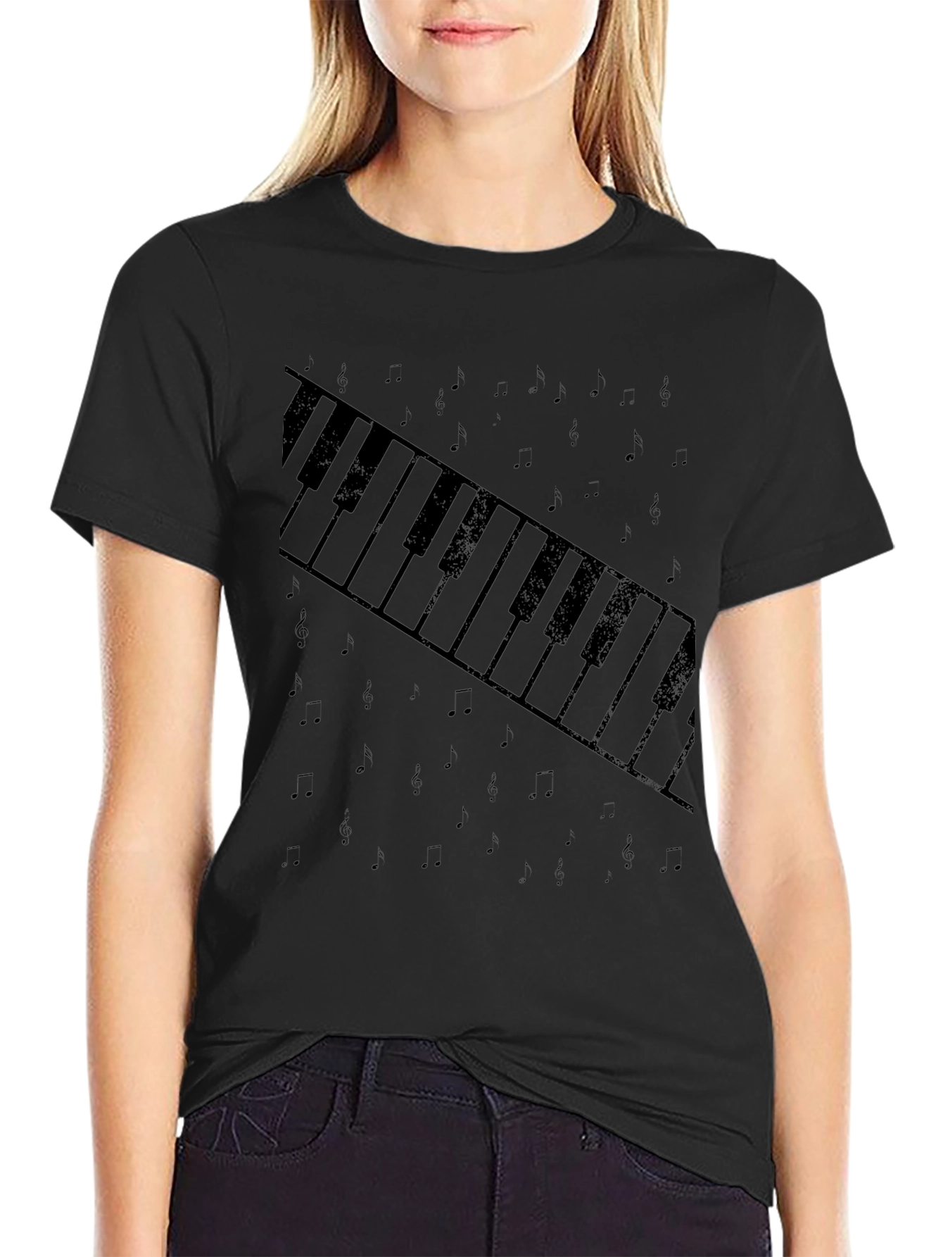 Piano Keys Graphic Tee - Stylish Music Lover T-Shirt