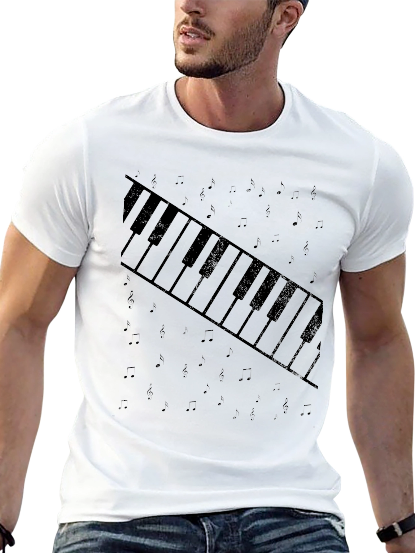 Piano Keys Graphic Tee - Stylish Music Lover T-Shirt