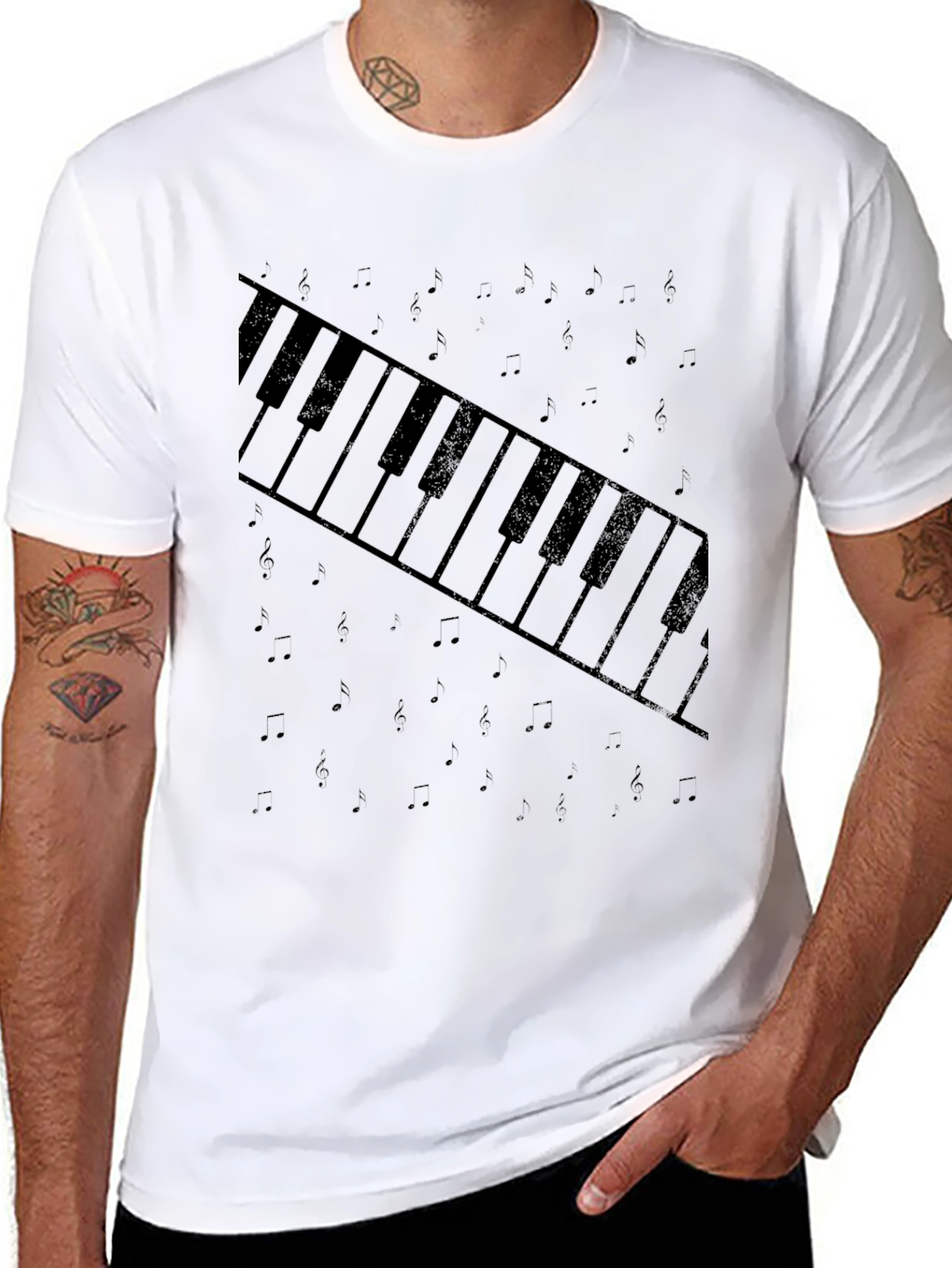 Piano Keys Graphic Tee - Stylish Music Lover T-Shirt