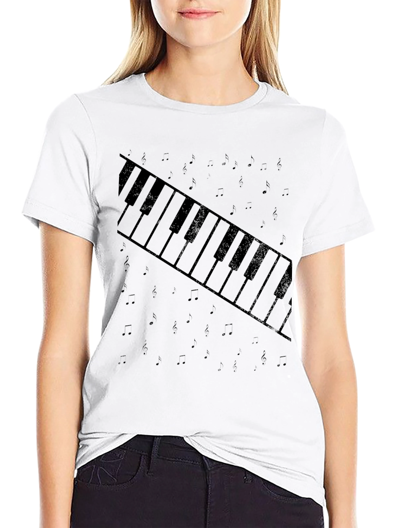 Piano Keys Graphic Tee - Stylish Music Lover T-Shirt