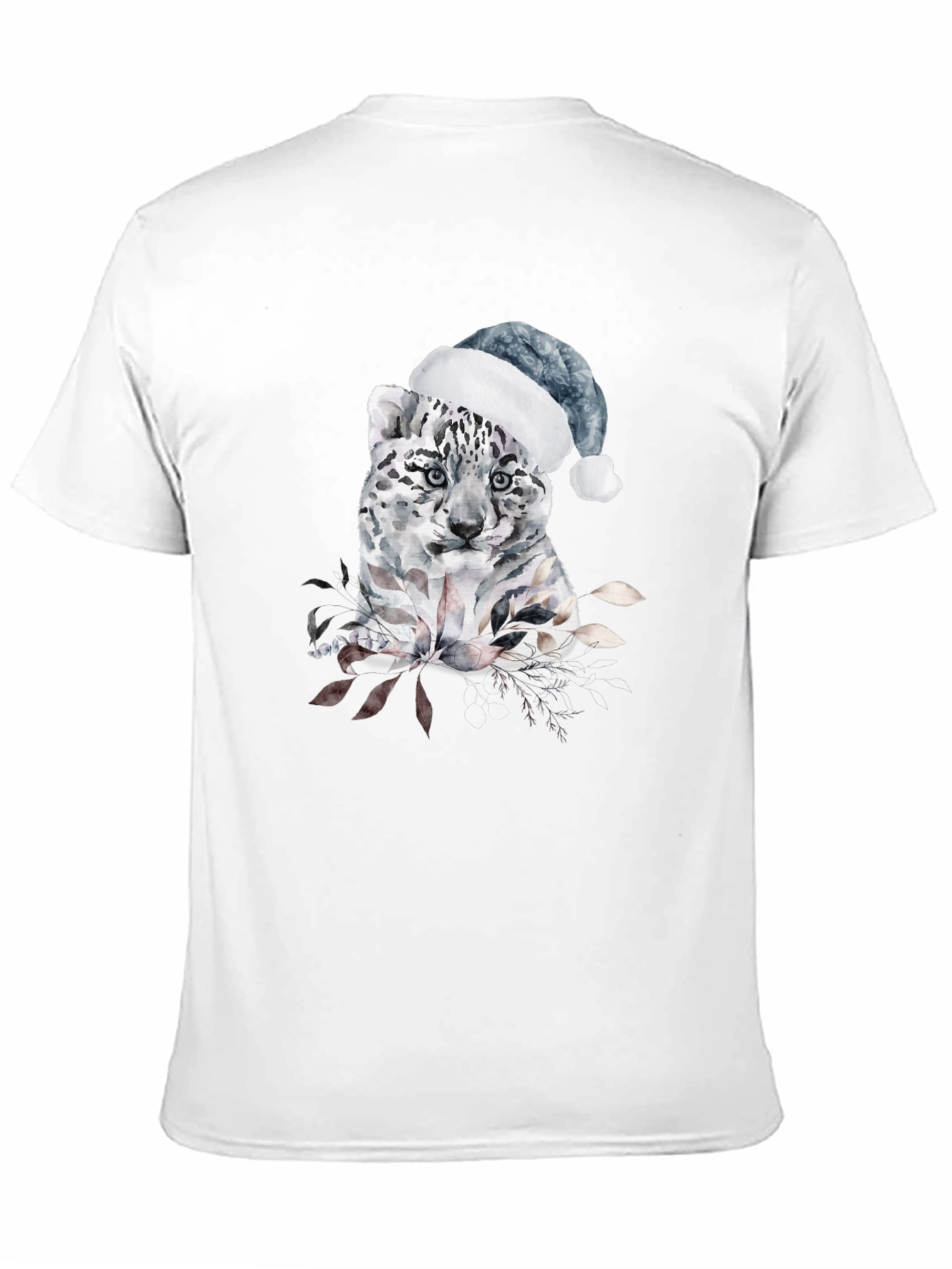Festive Snow Leopard Tee - Winter Holiday Apparel