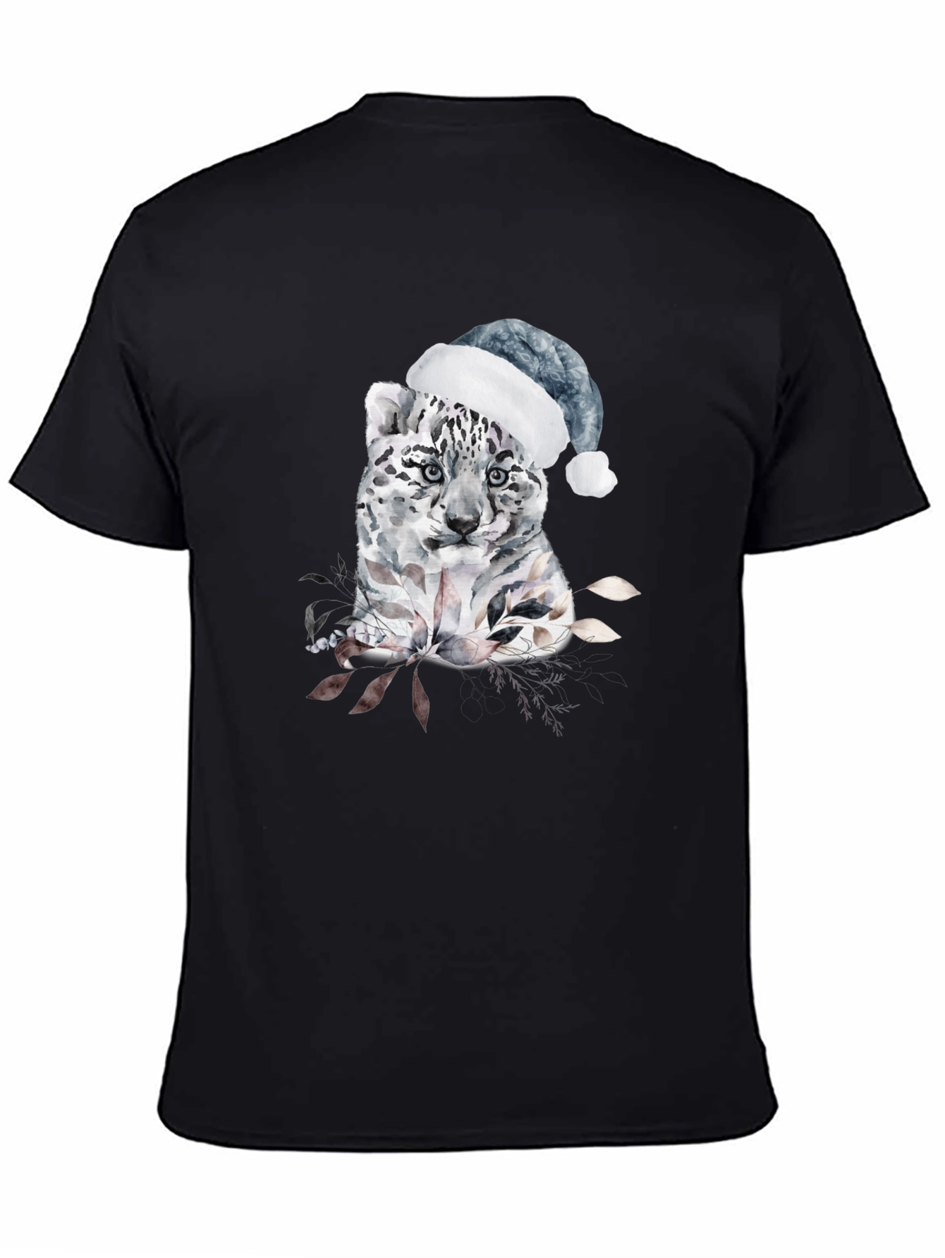 Festive Snow Leopard Tee - Winter Holiday Apparel