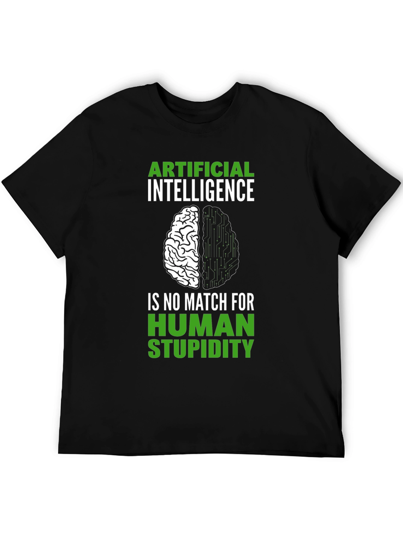 Artificial Intelligence vs Human Stupidity Graphic T-Shirt