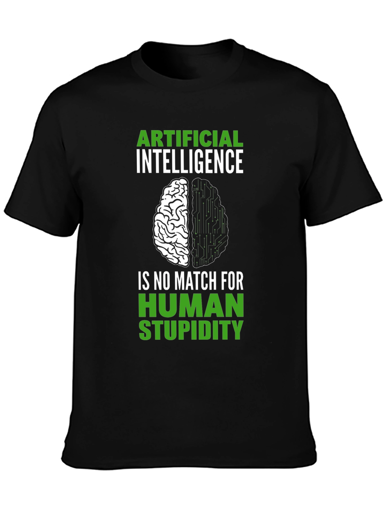 Artificial Intelligence vs Human Stupidity Graphic T-Shirt