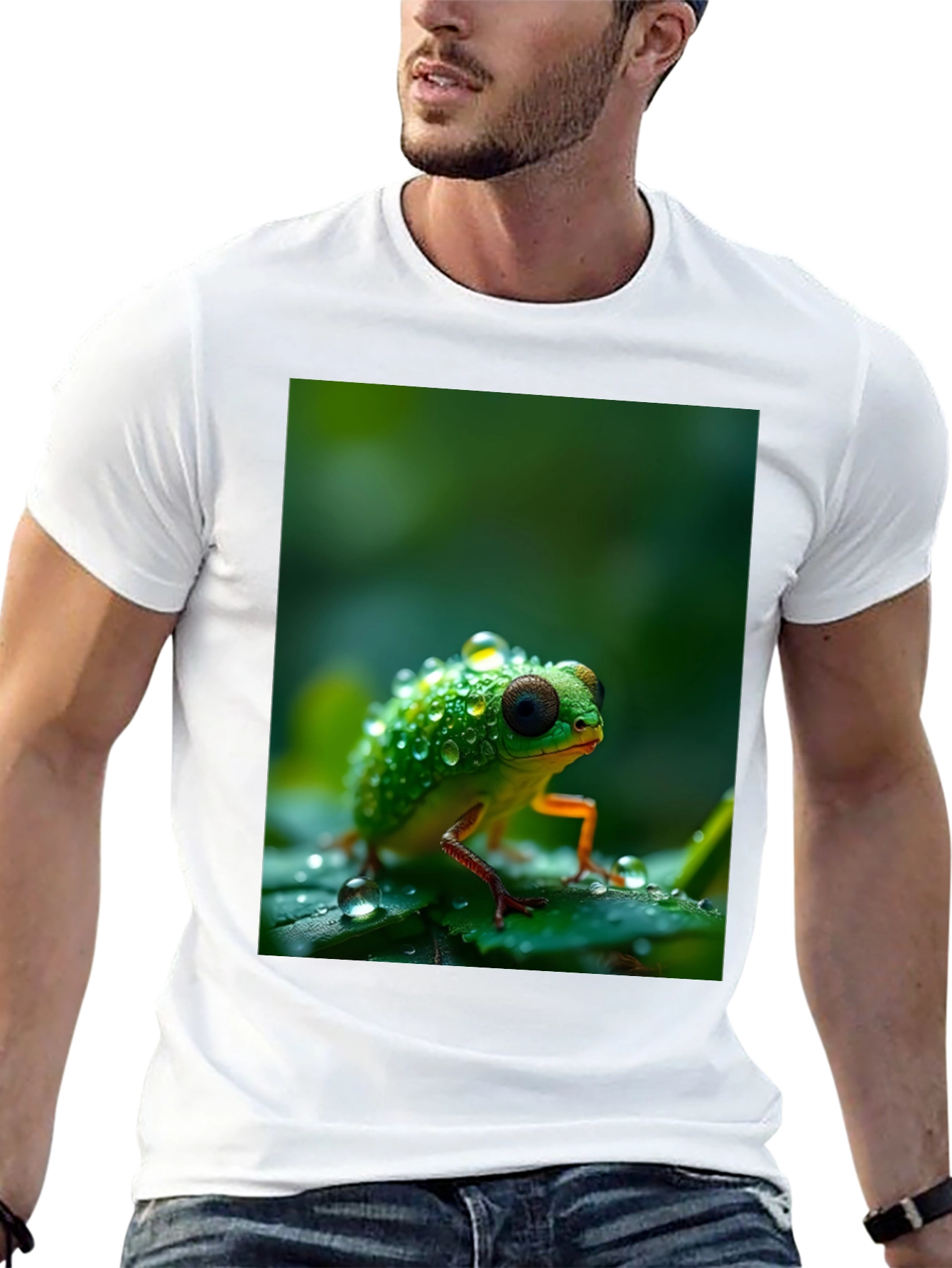 Froggy Tee: Dewy Amphibian Graphic T-Shirt