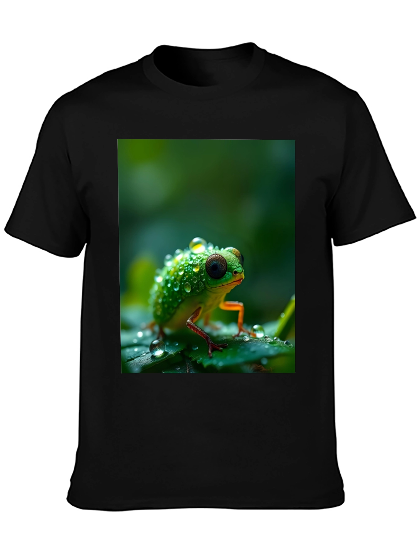 Froggy Tee: Dewy Amphibian Graphic T-Shirt
