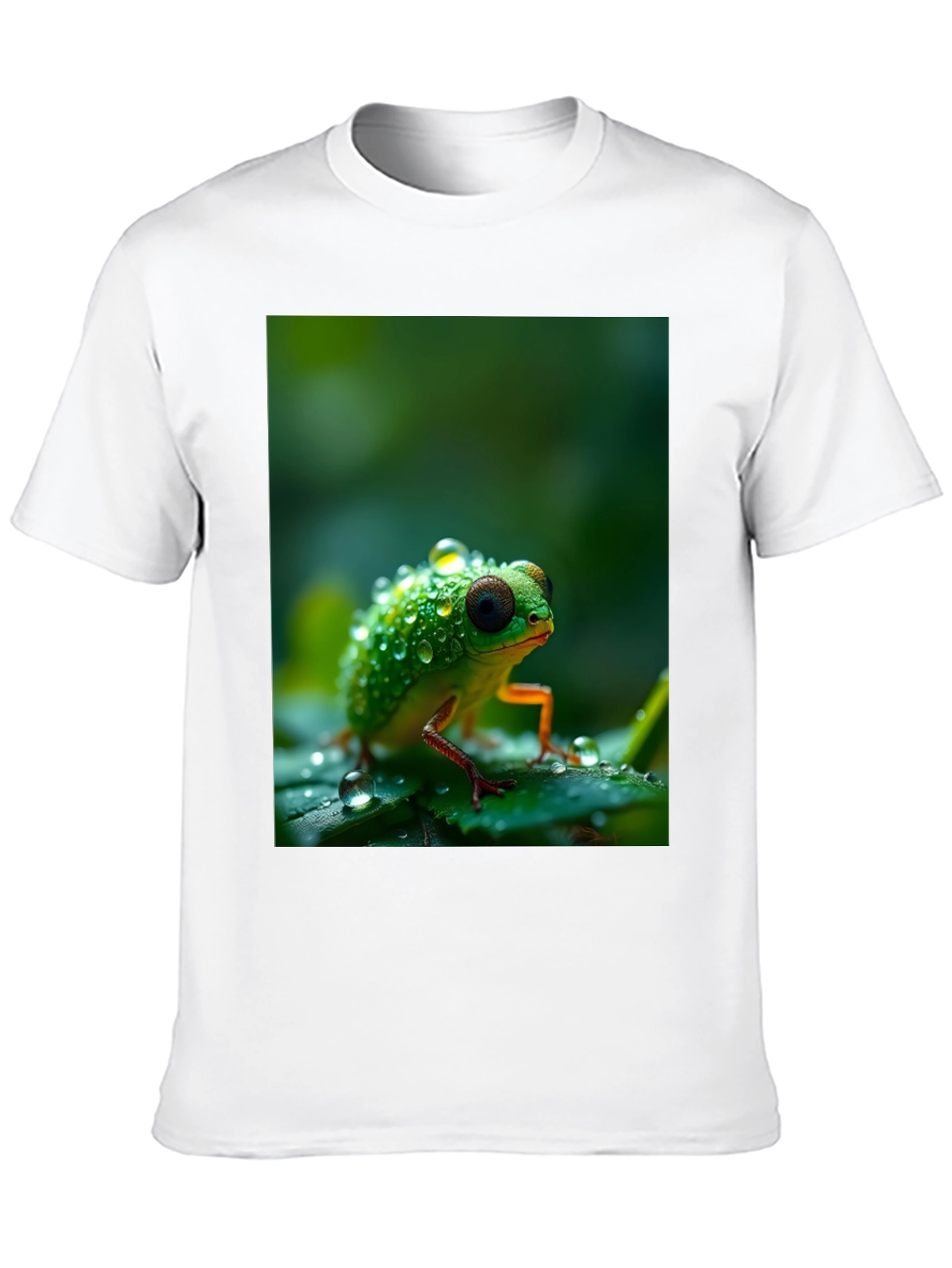 Froggy Tee: Dewy Amphibian Graphic T-Shirt