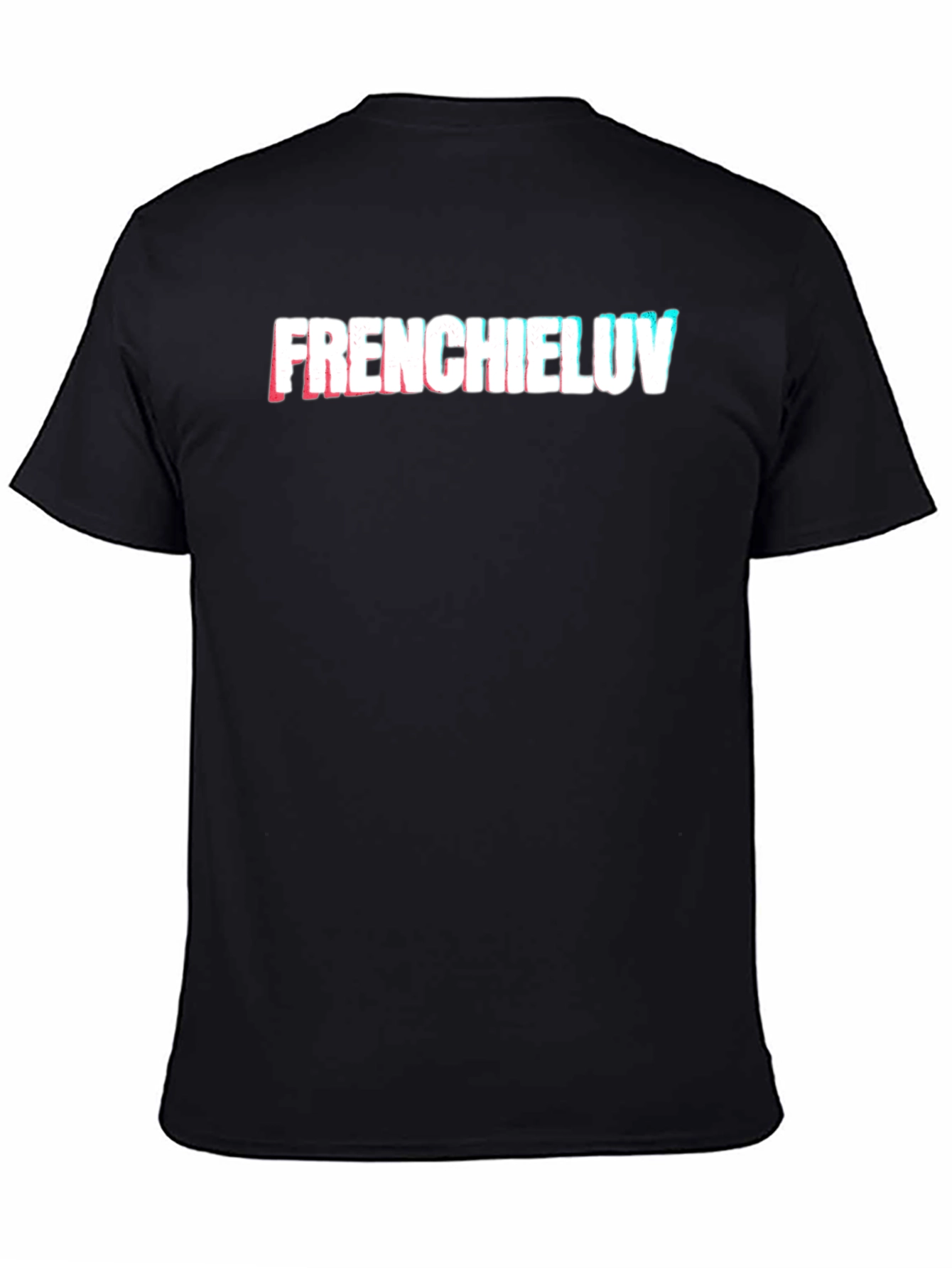 Frenchieluv Graphic Tee - Trendy Glitch Effect