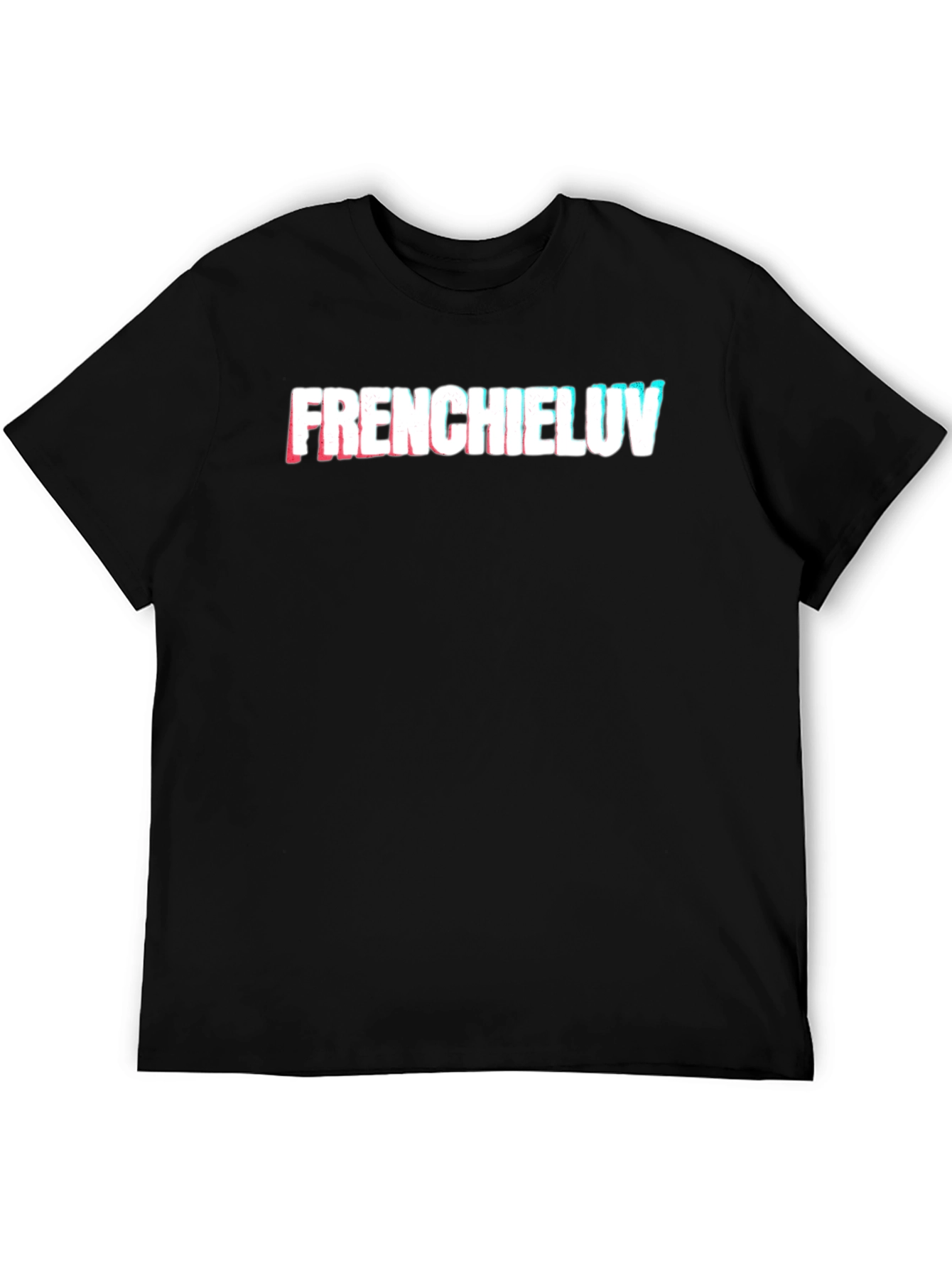 Frenchieluv Graphic Tee - Trendy Glitch Effect