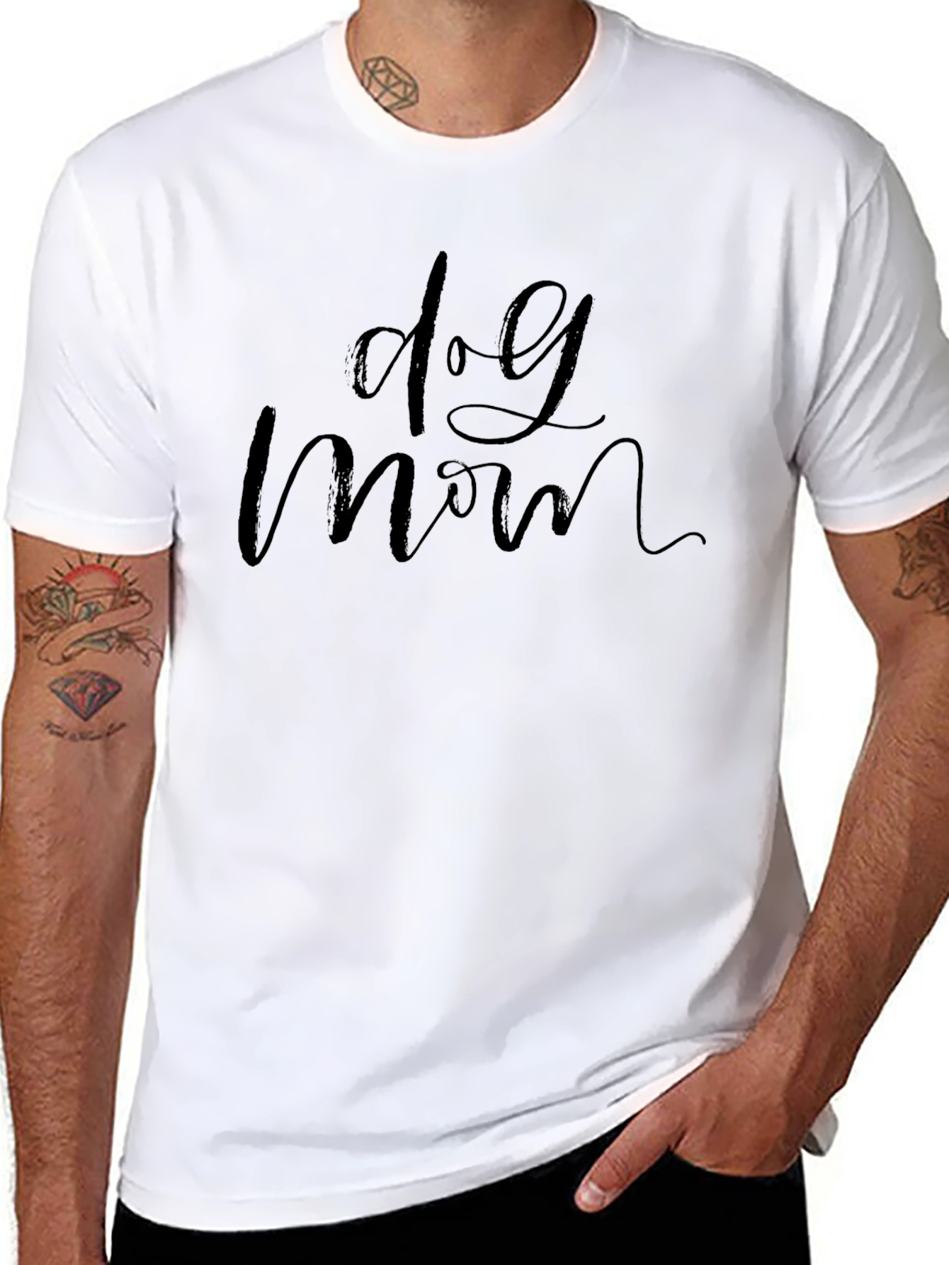 Dog Mom Graphic Tee - Black Casual T-Shirt