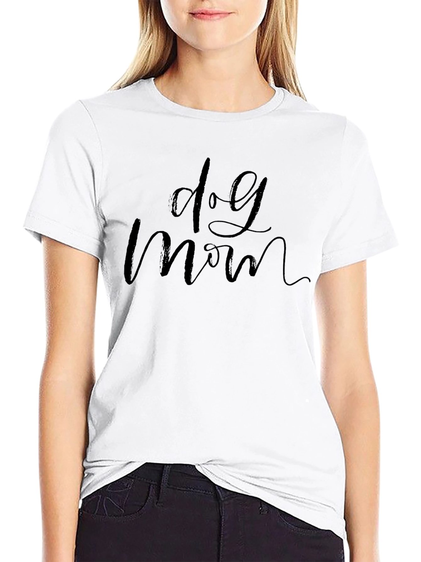 Dog Mom Graphic Tee - Black Casual T-Shirt