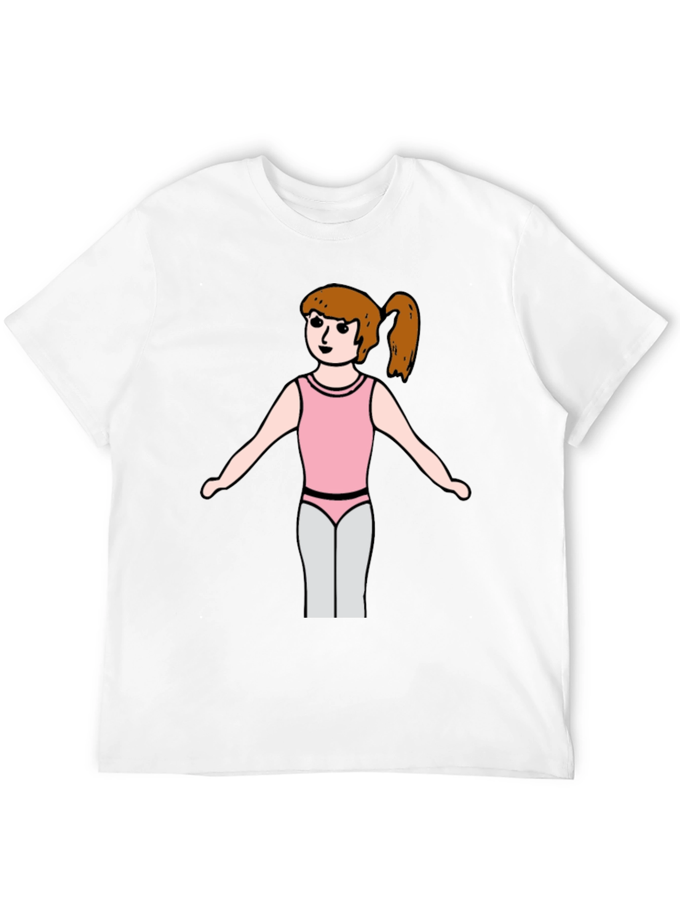 Girl Gymnast T-Shirt - Black Cotton Tee
