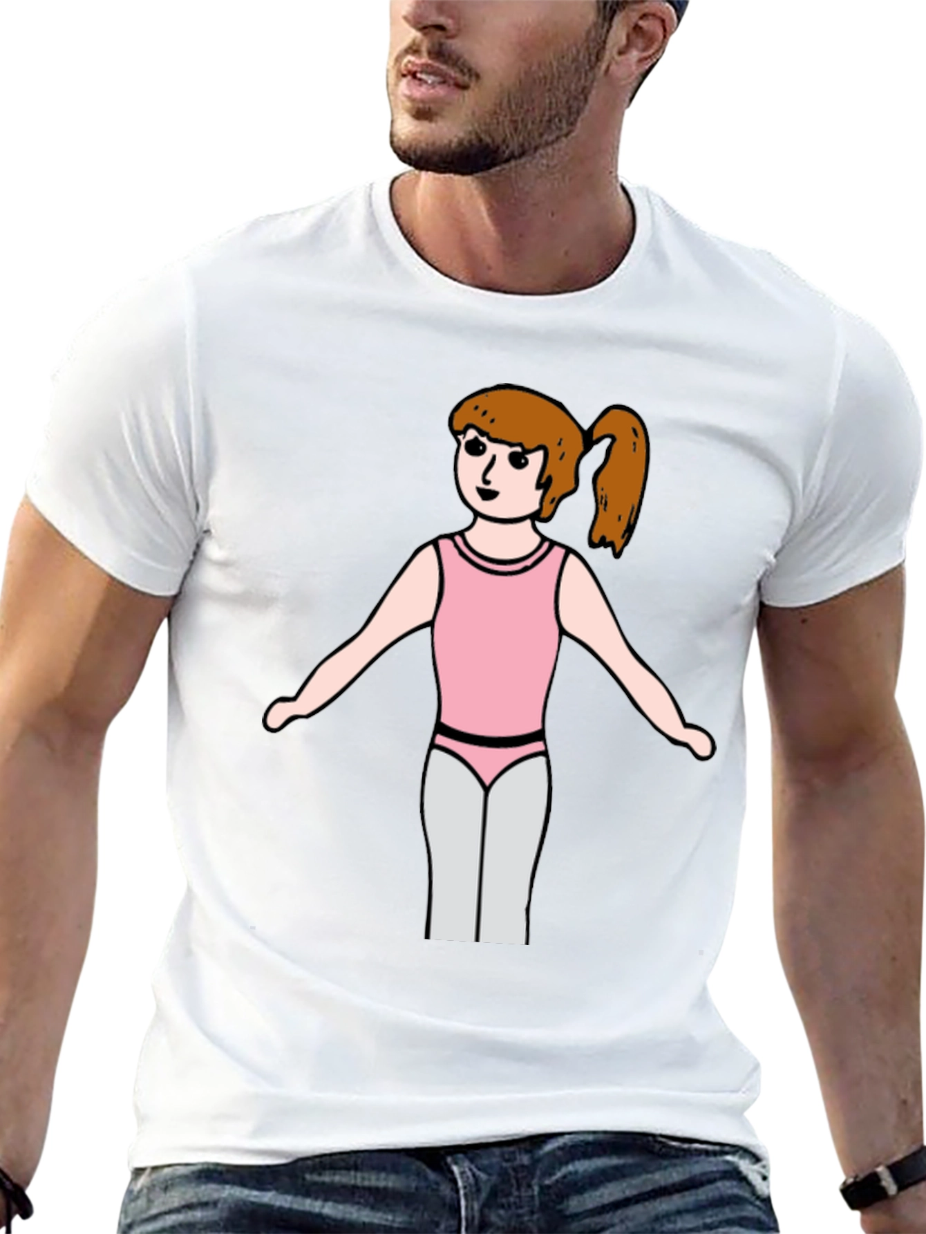 Girl Gymnast T-Shirt - Black Cotton Tee