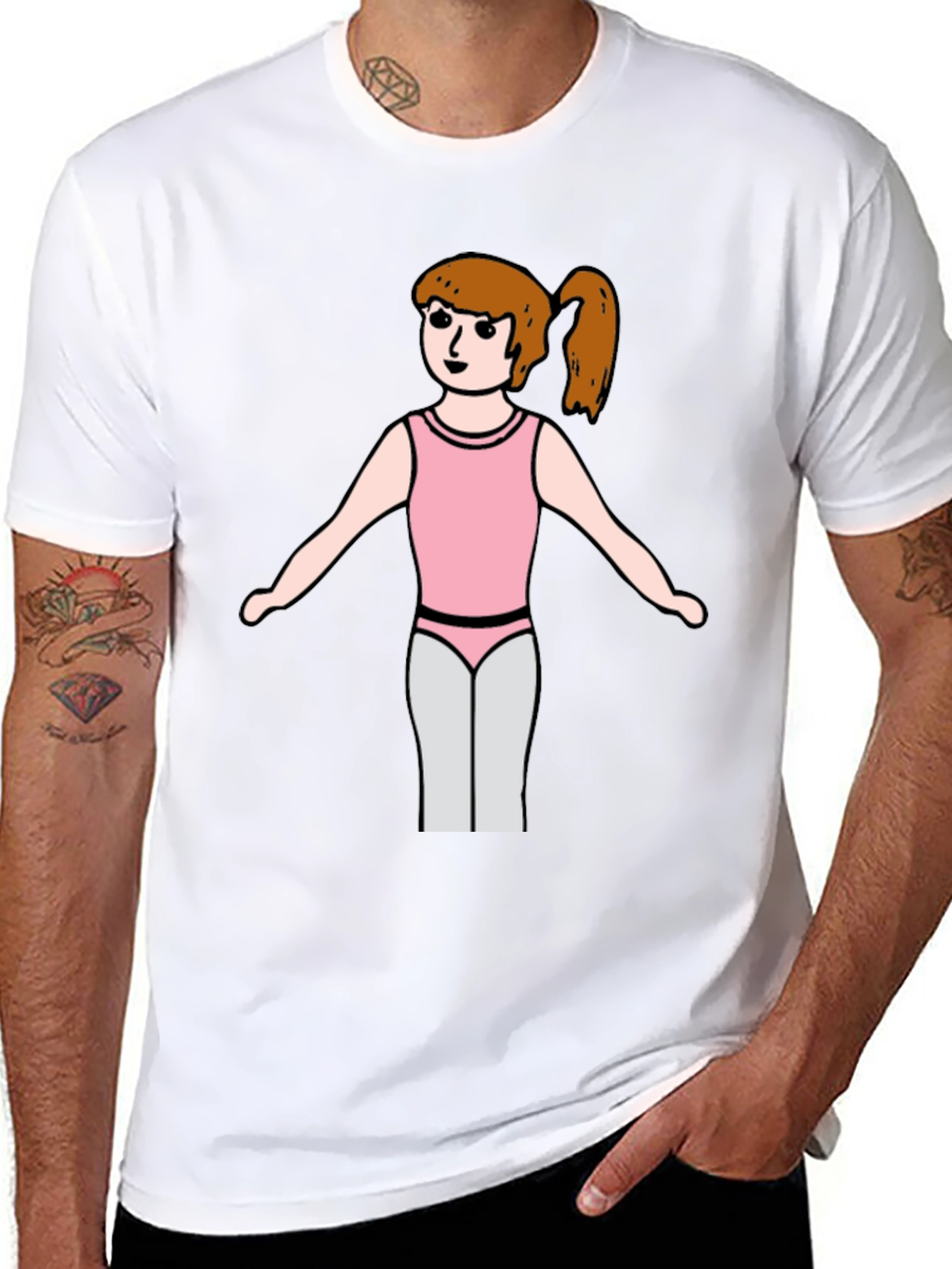 Girl Gymnast T-Shirt - Black Cotton Tee