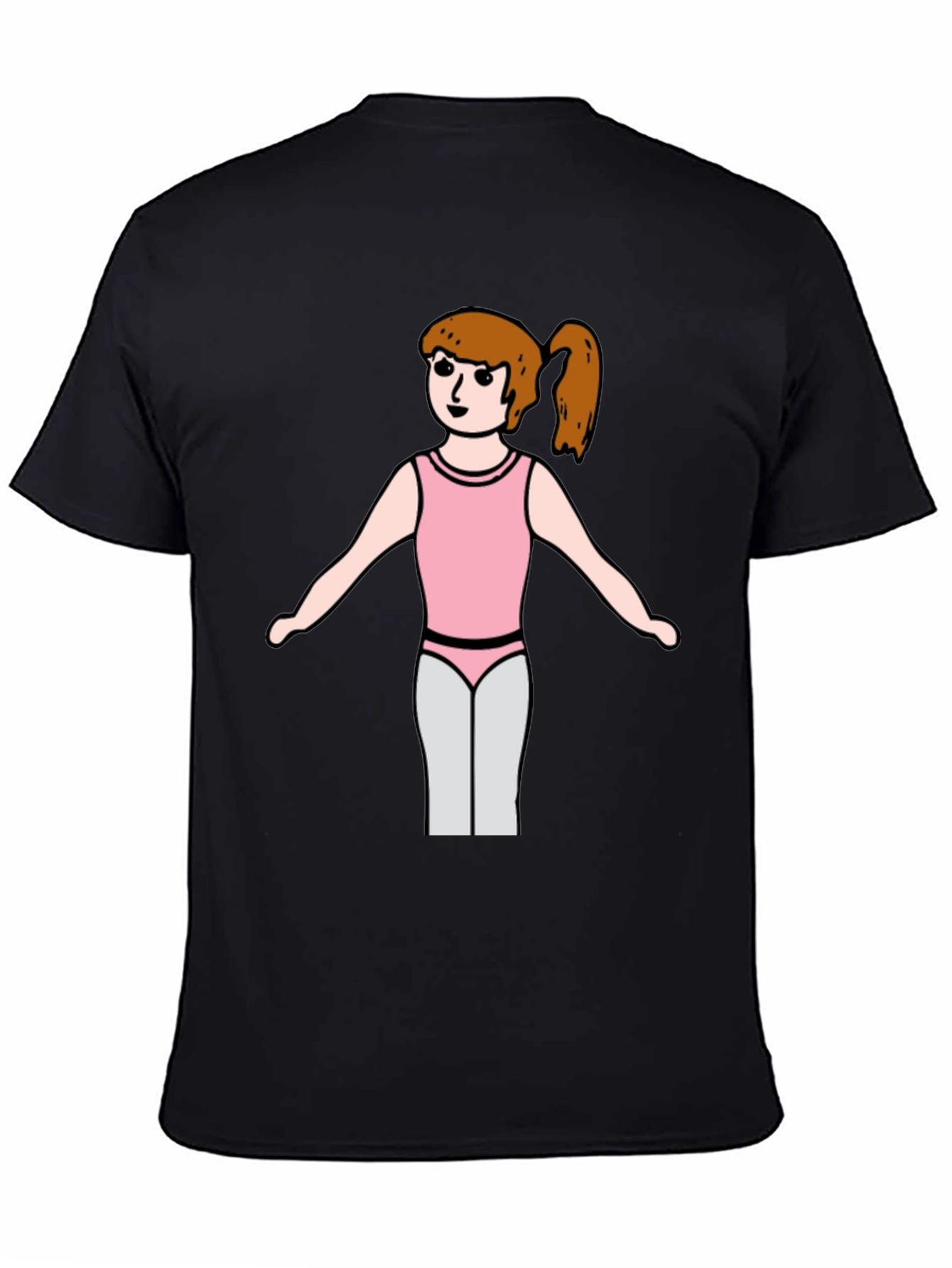 Girl Gymnast T-Shirt - Black Cotton Tee