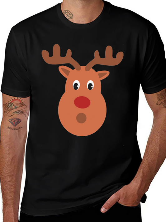 Festive Reindeer Graphic Tee - Holiday Cheer