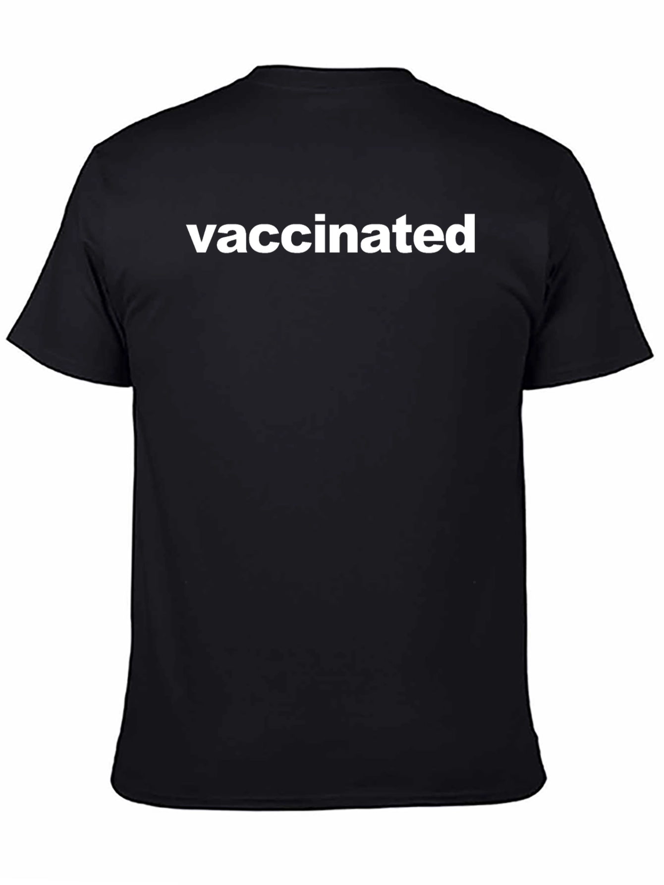 Vaccinated T-Shirt - Black Cotton Crew Neck Tee