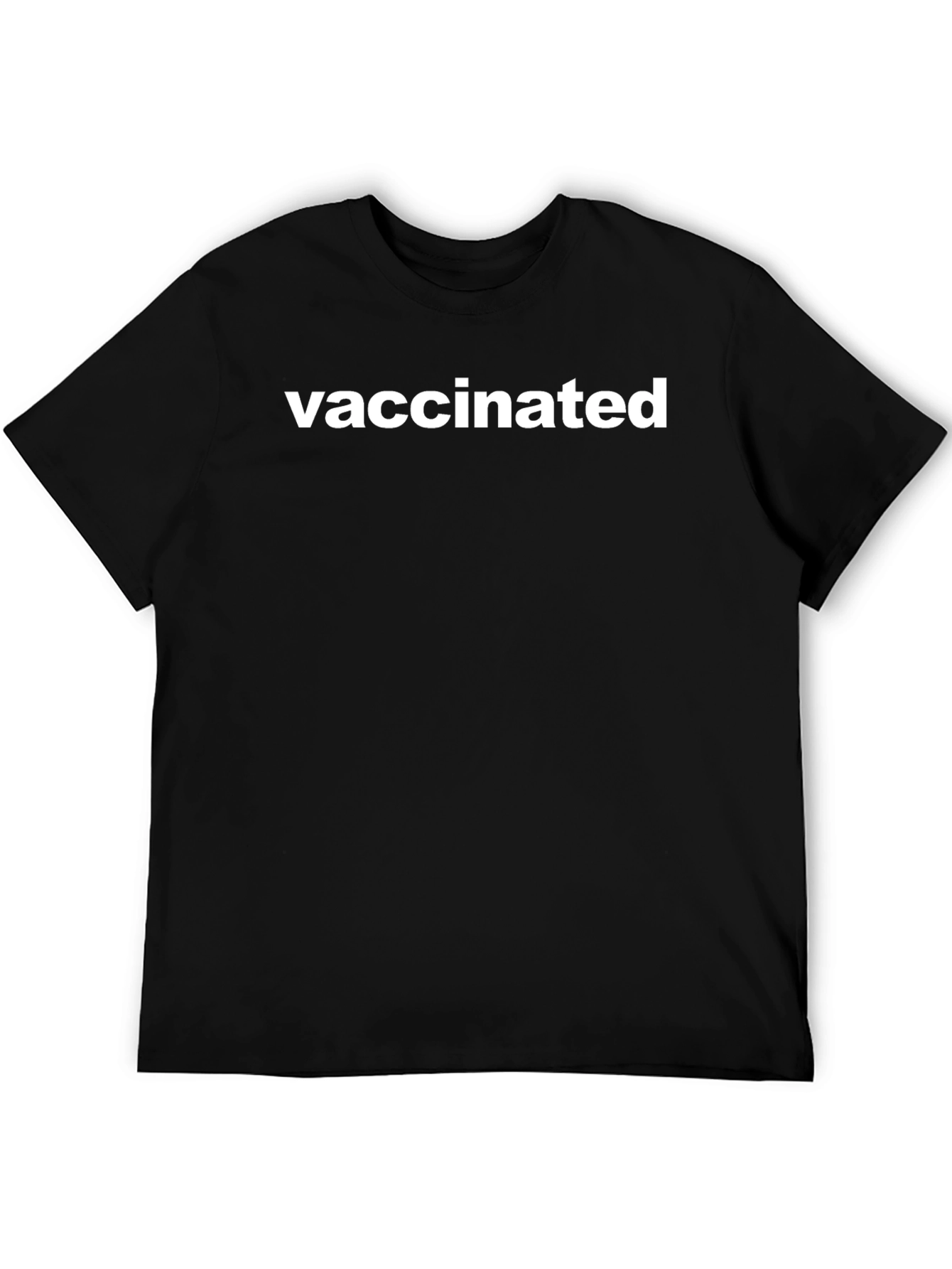 Vaccinated T-Shirt - Black Cotton Crew Neck Tee