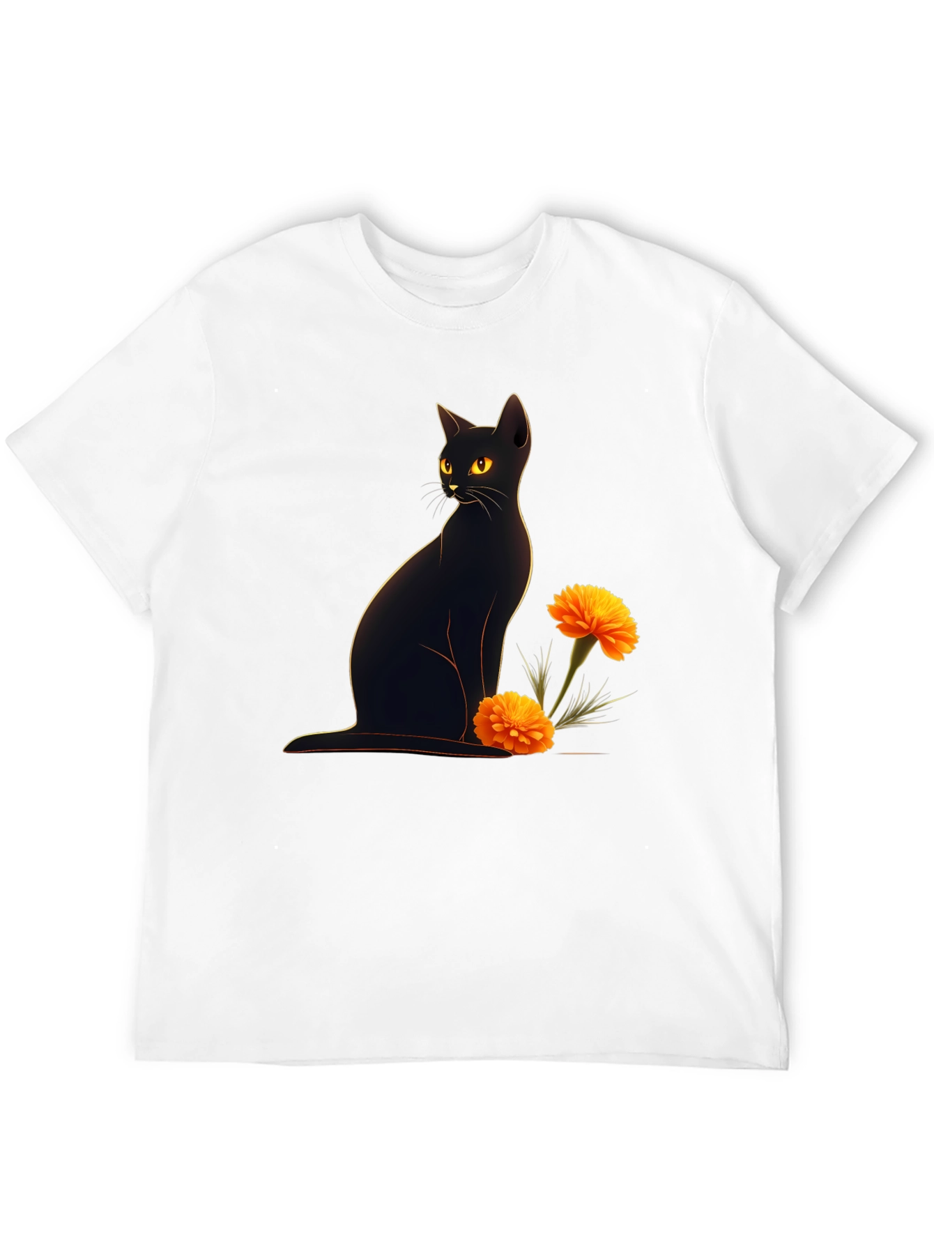 Black Cat & Marigold Graphic Tee