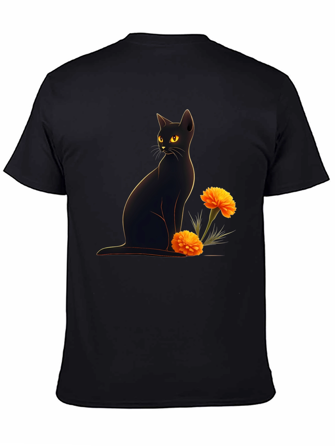 Black Cat & Marigold Graphic Tee