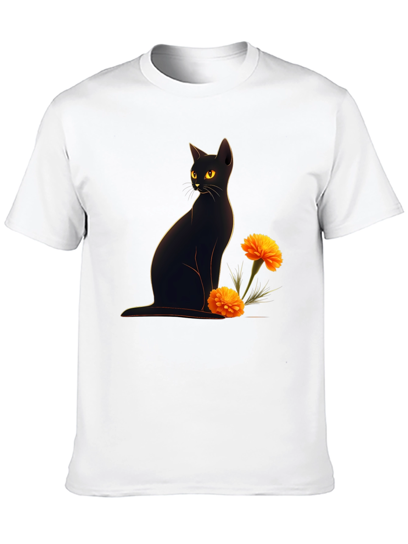 Black Cat & Marigold Graphic Tee