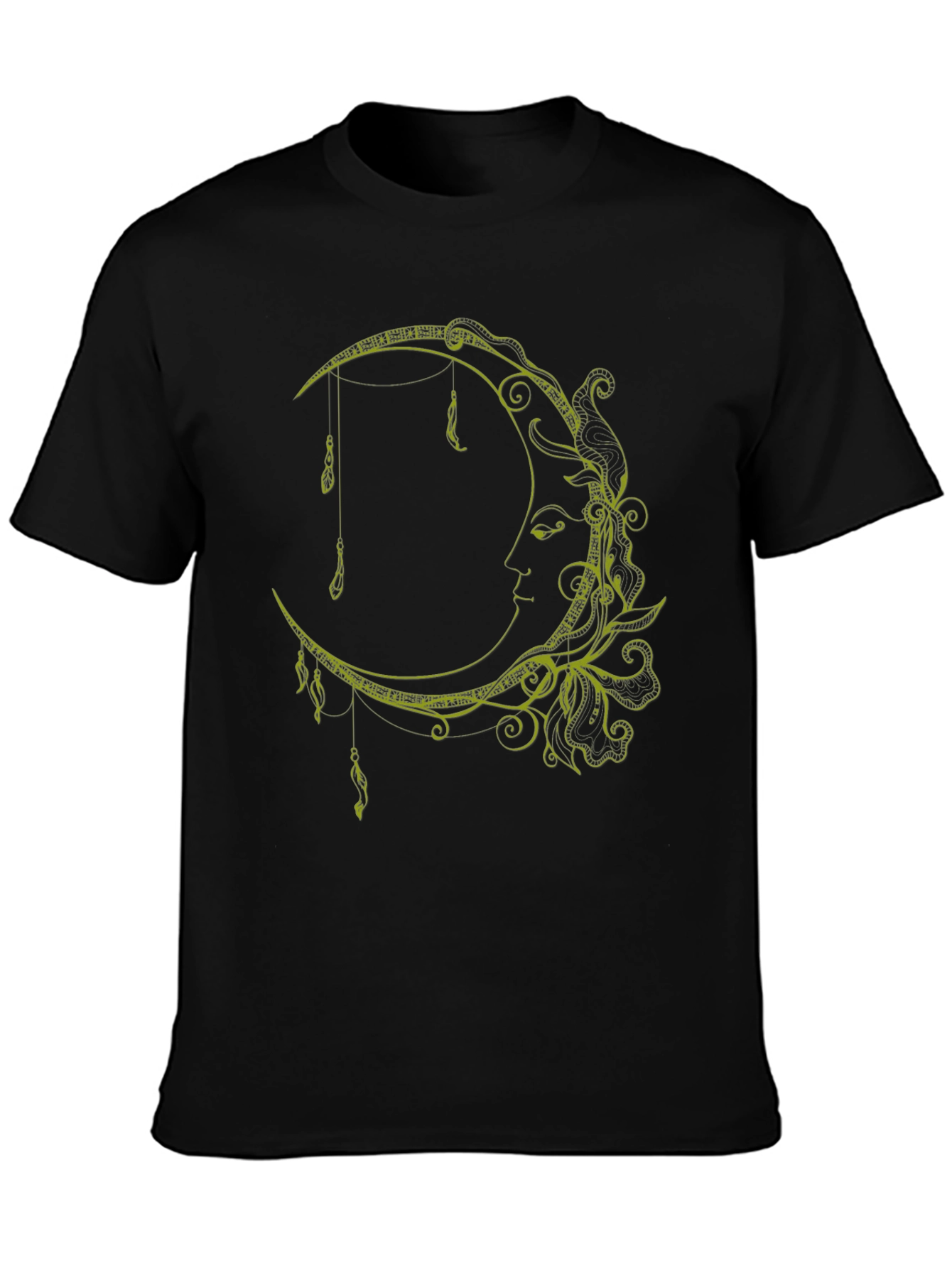 Celestial Moon Graphic T-Shirt - Stylish Black Tee