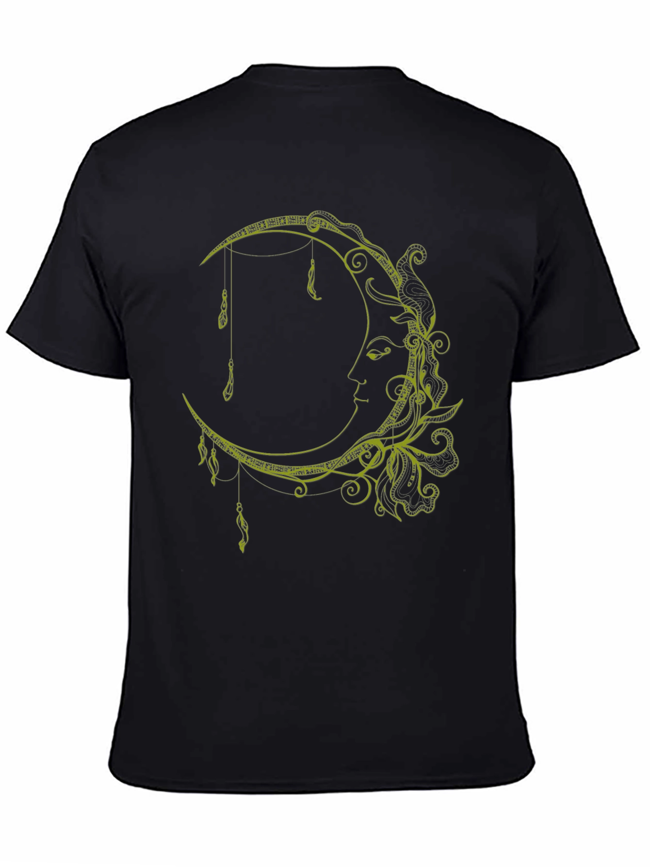 Celestial Moon Graphic T-Shirt - Stylish Black Tee