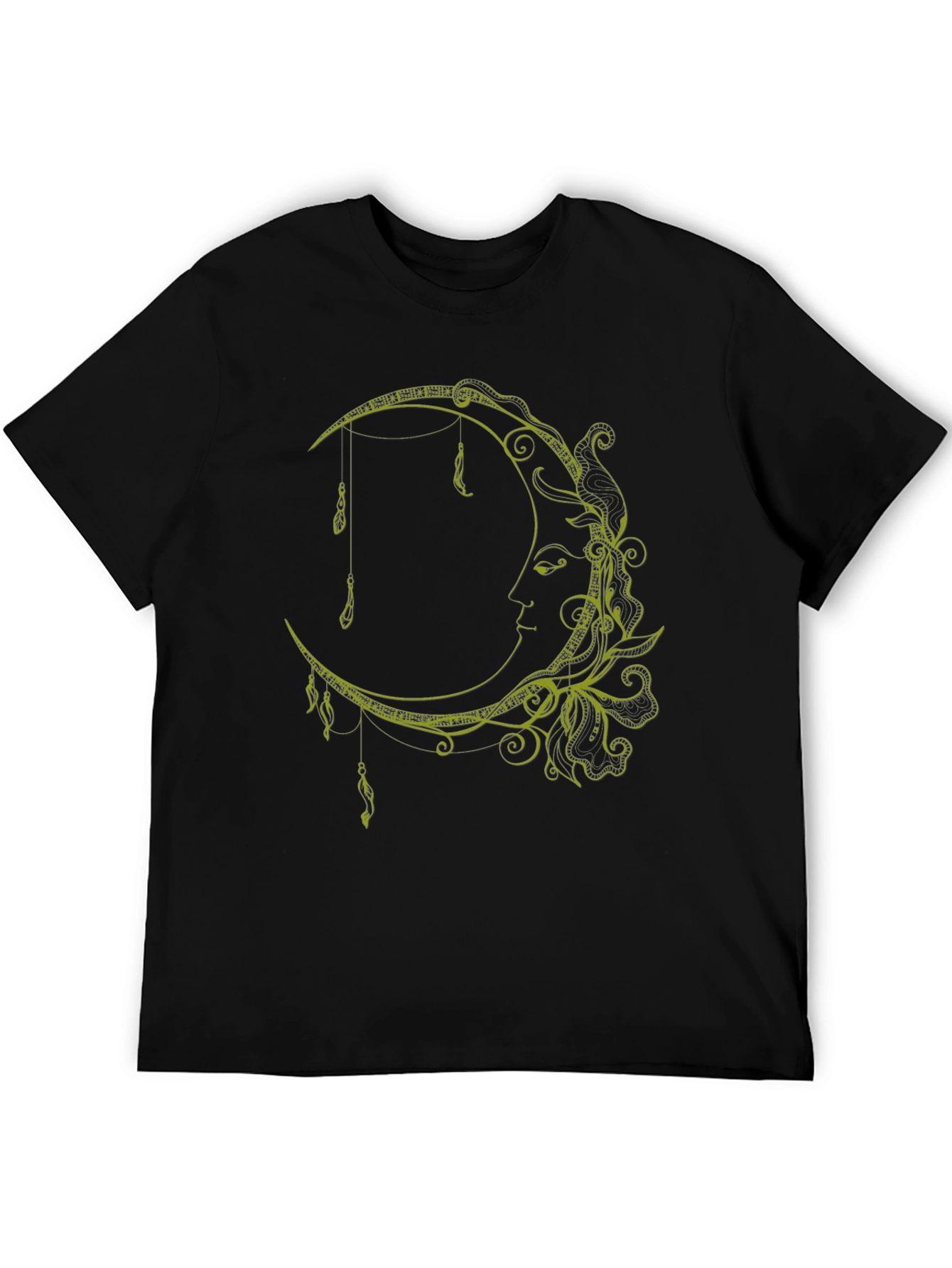 Celestial Moon Graphic T-Shirt - Stylish Black Tee