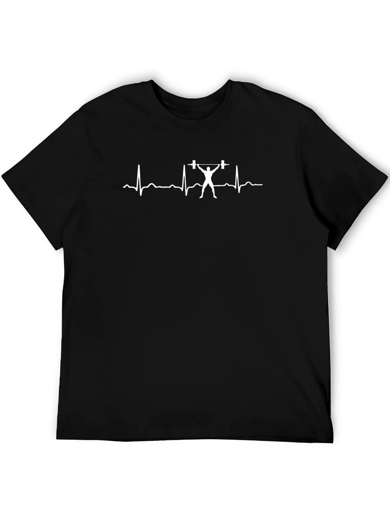 Weightlifting Heartbeat T-Shirt - Black