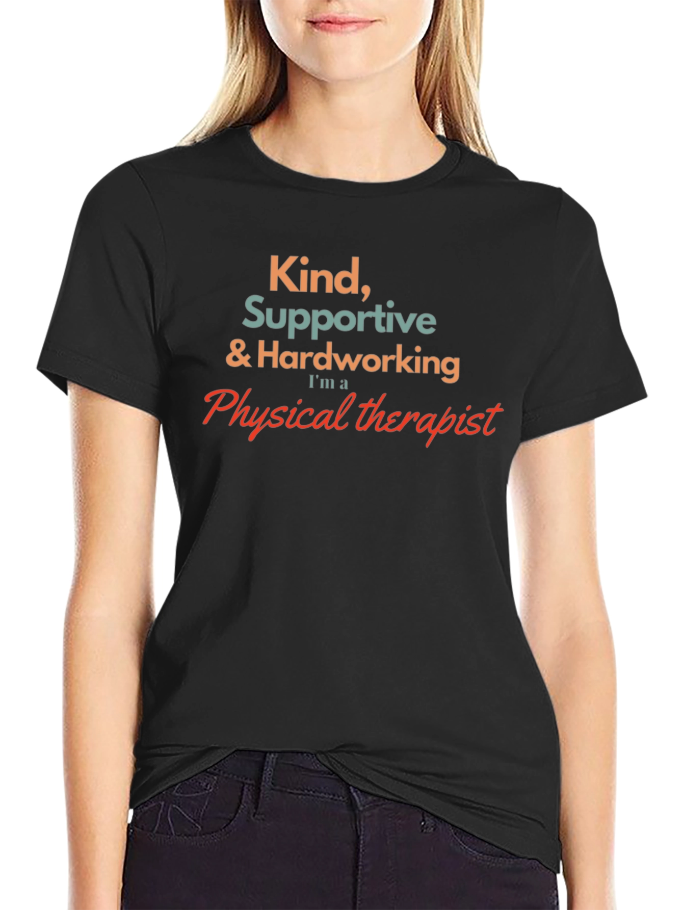 Kind Physical Therapist Black T-Shirt