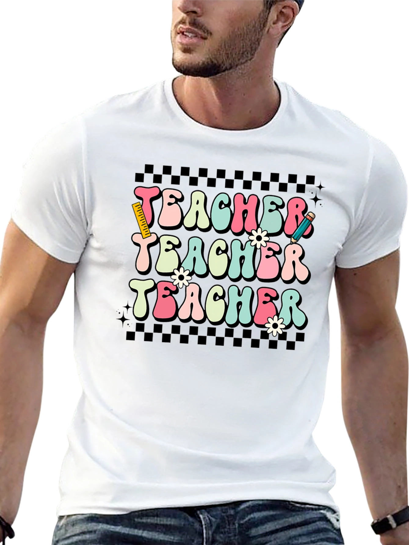 Retro Teacher T-Shirt Floral Teacher Tee