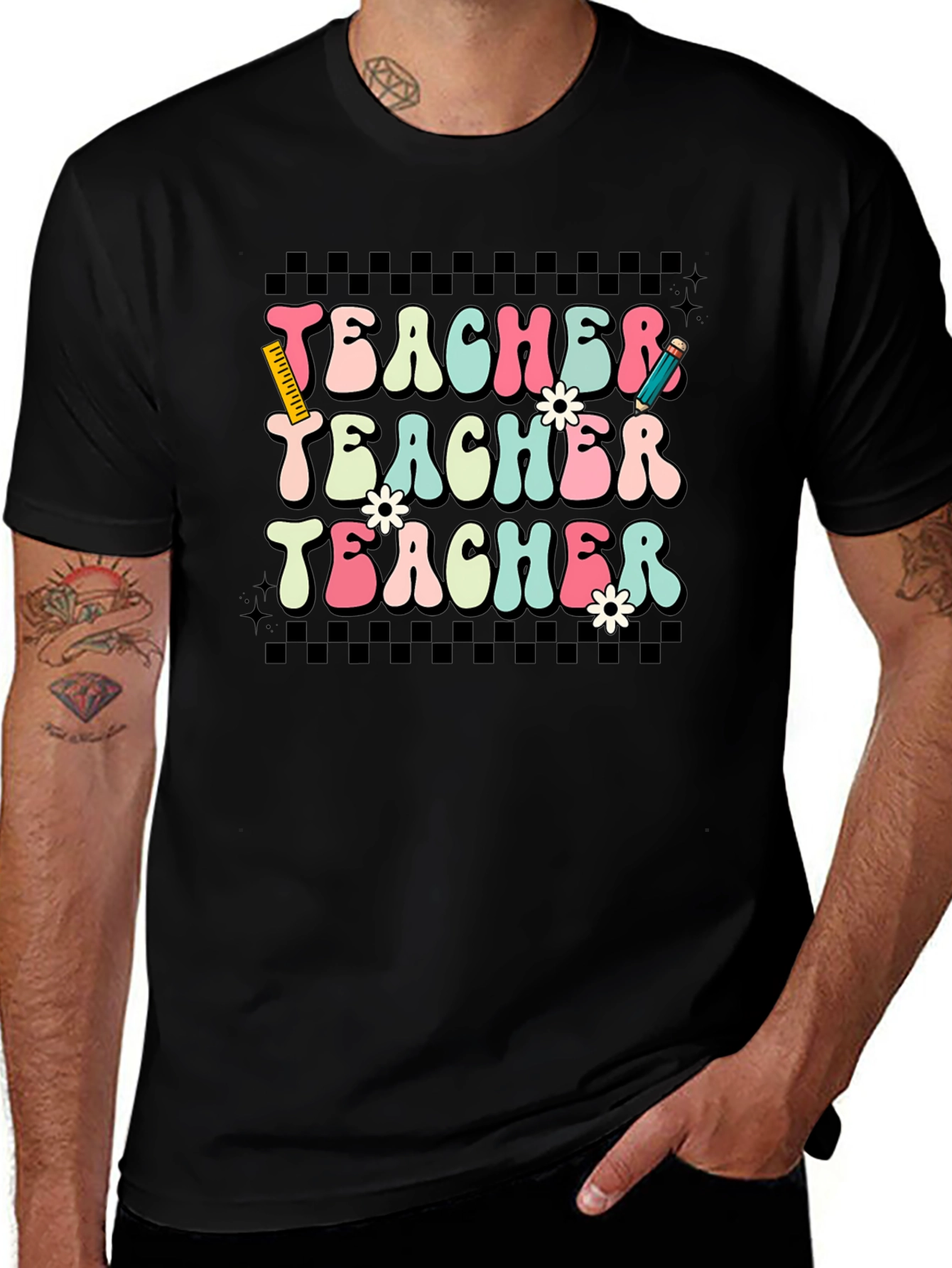 Retro Teacher T-Shirt Floral Teacher Tee