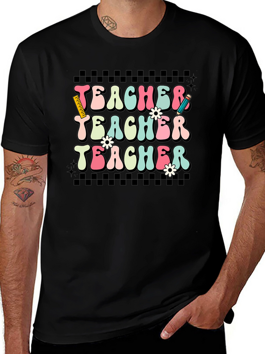 Retro Teacher T-Shirt Floral Teacher Tee