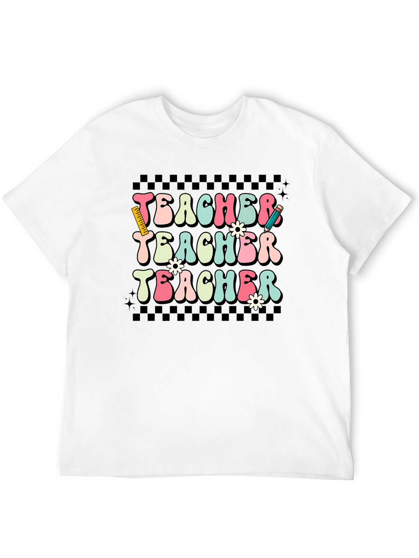 Retro Teacher T-Shirt Floral Teacher Tee
