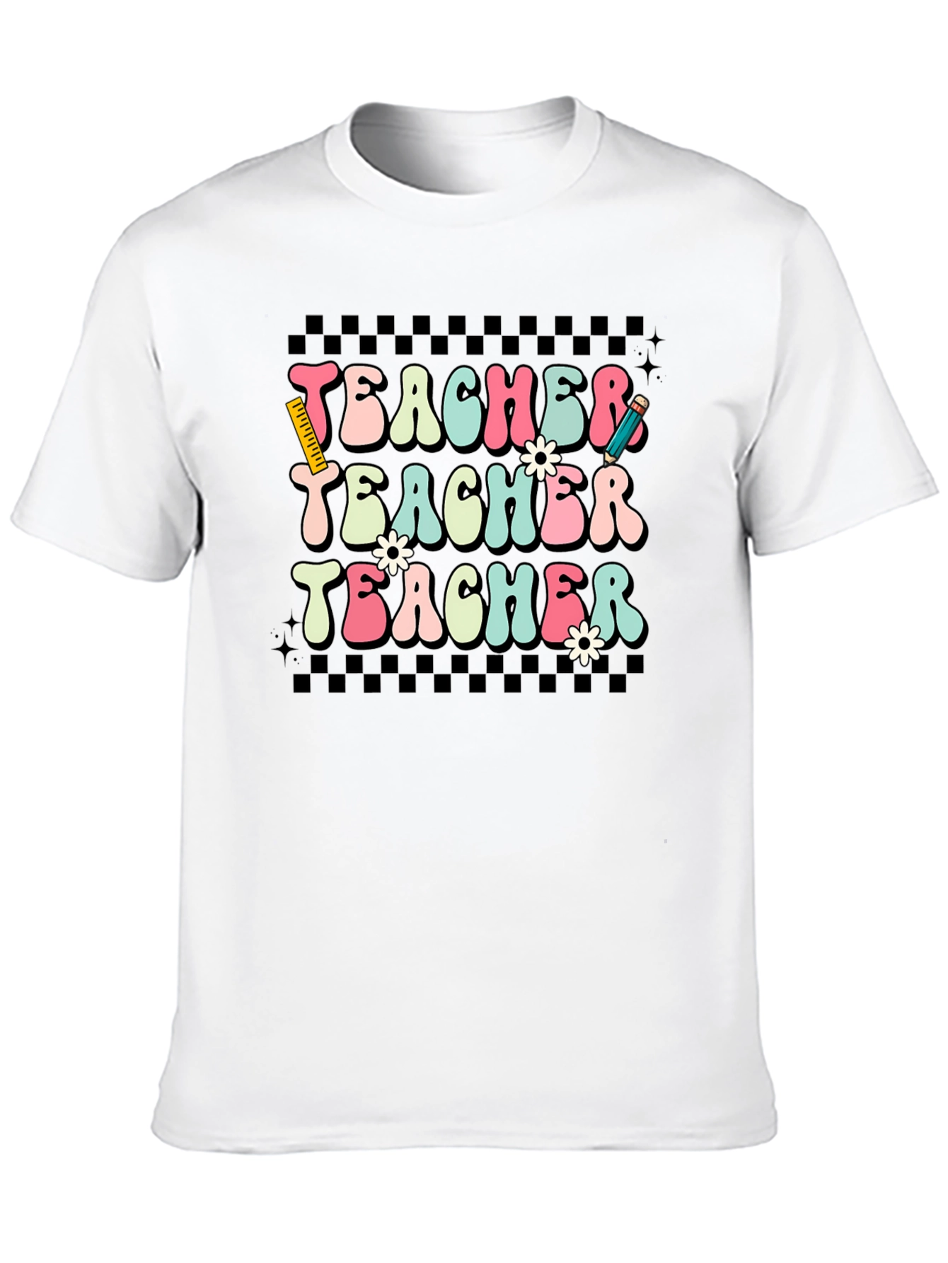 Retro Teacher T-Shirt Floral Teacher Tee