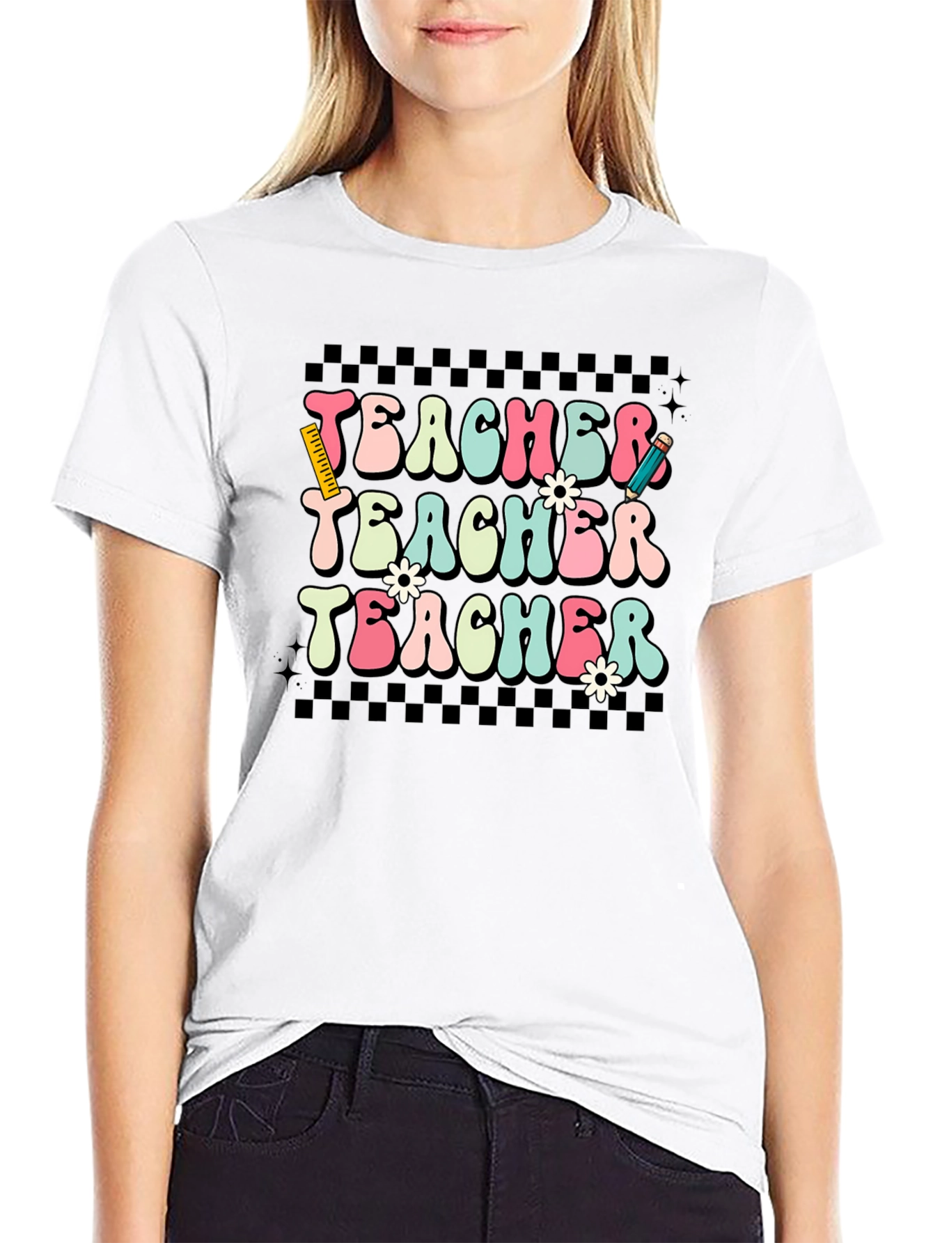 Retro Teacher T-Shirt Floral Teacher Tee