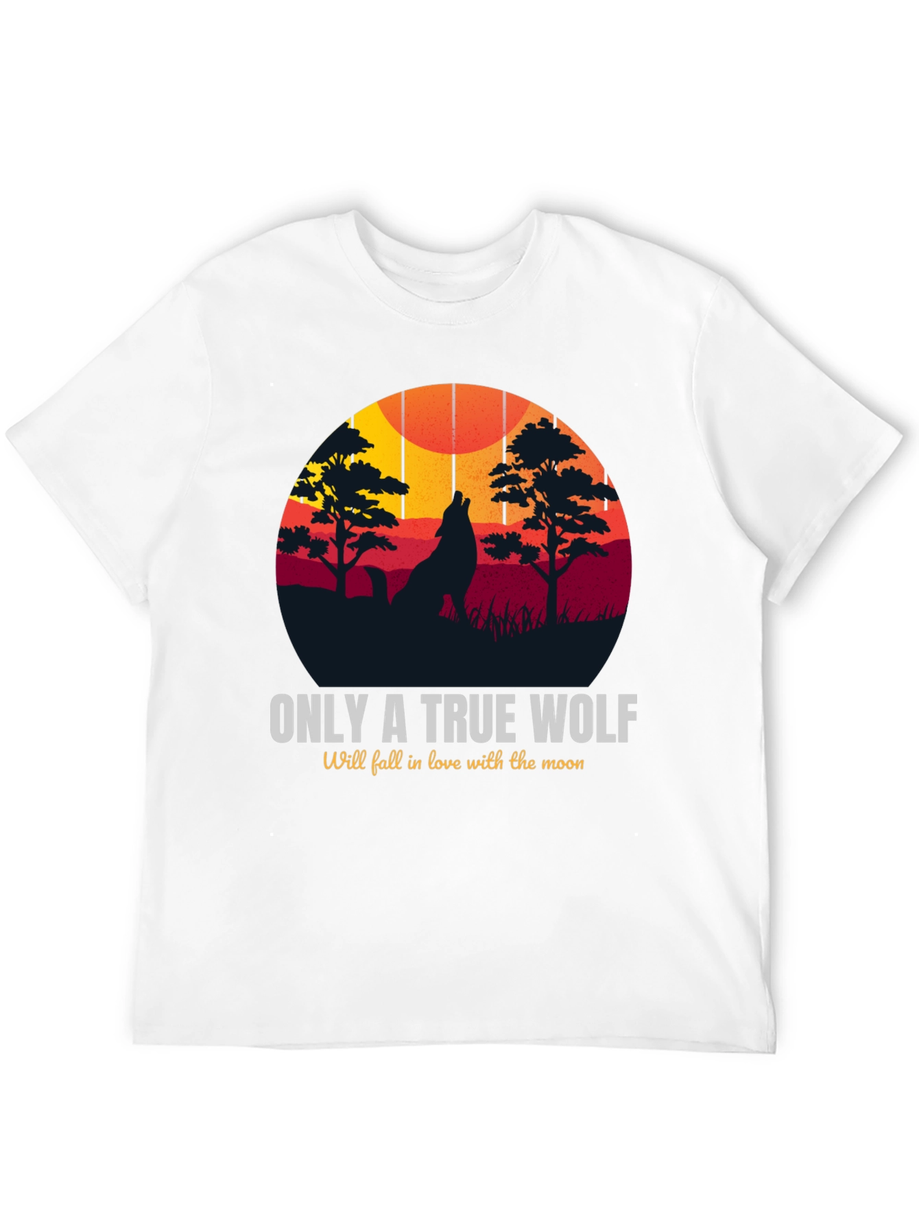True Wolf Moon Graphic Tee - Stylish Mens Apparel