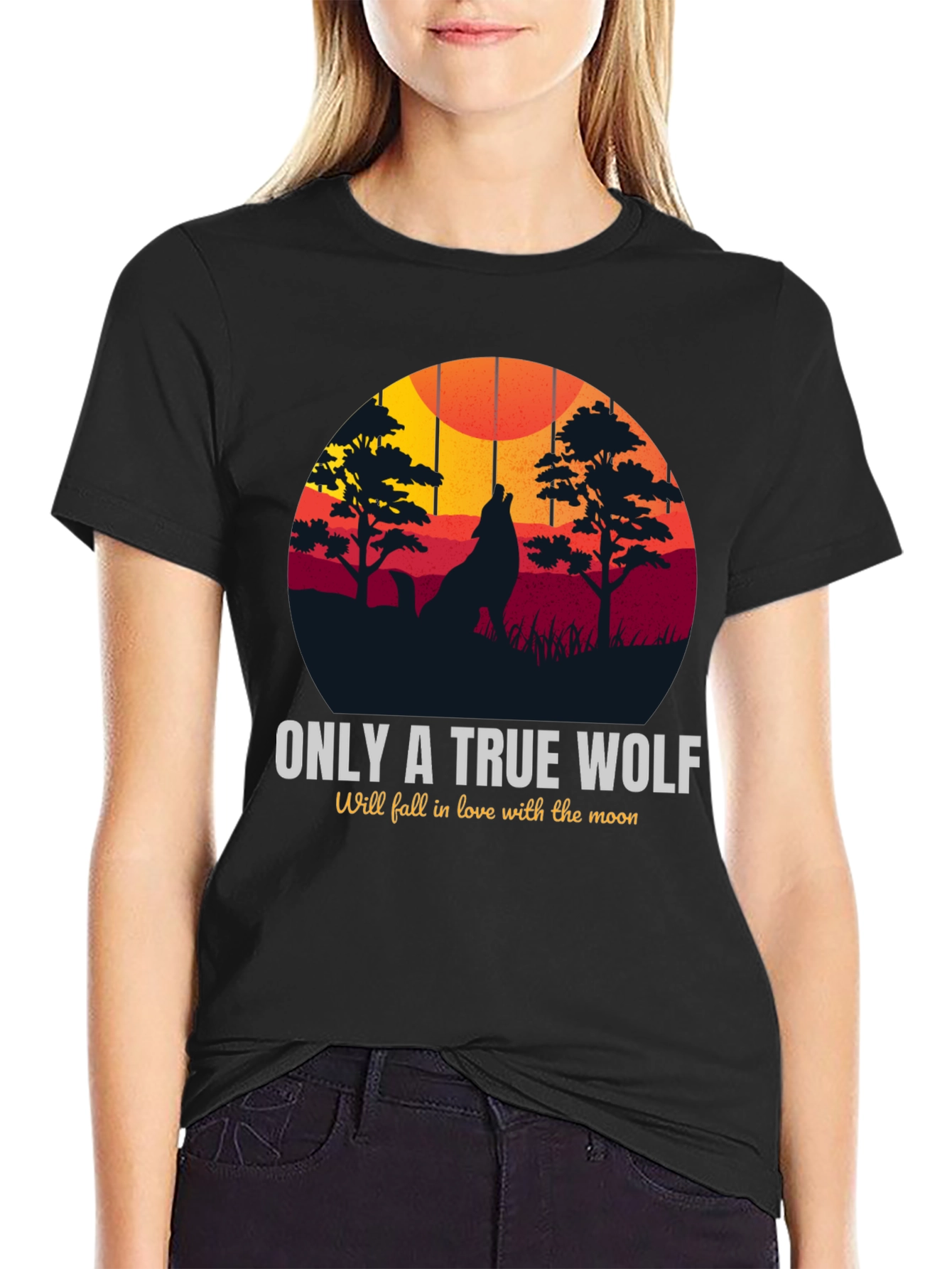 True Wolf Moon Graphic Tee - Stylish Mens Apparel