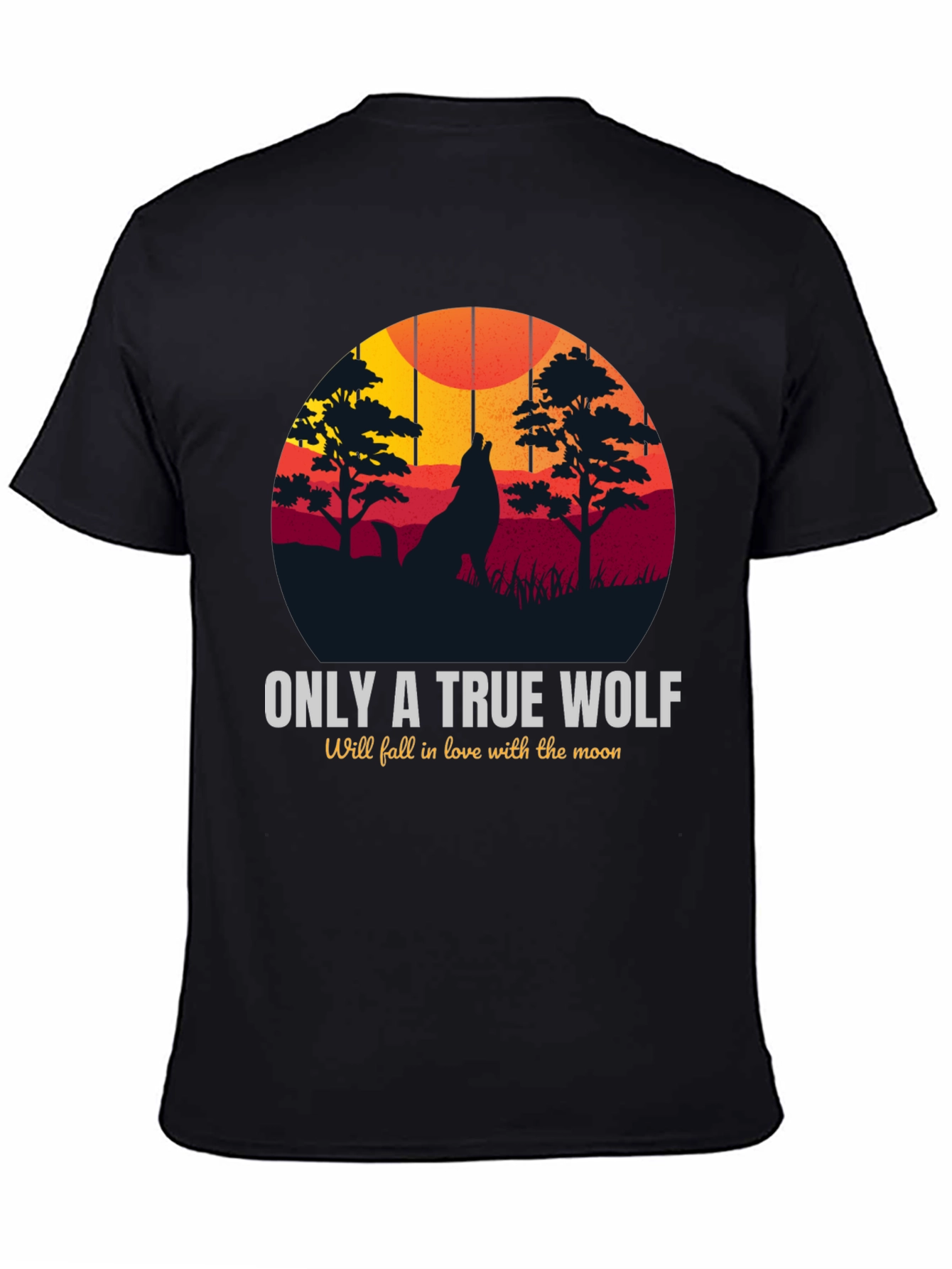 True Wolf Moon Graphic Tee - Stylish Mens Apparel