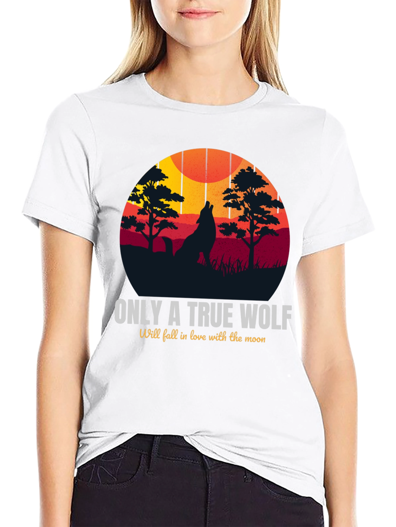 True Wolf Moon Graphic Tee - Stylish Mens Apparel