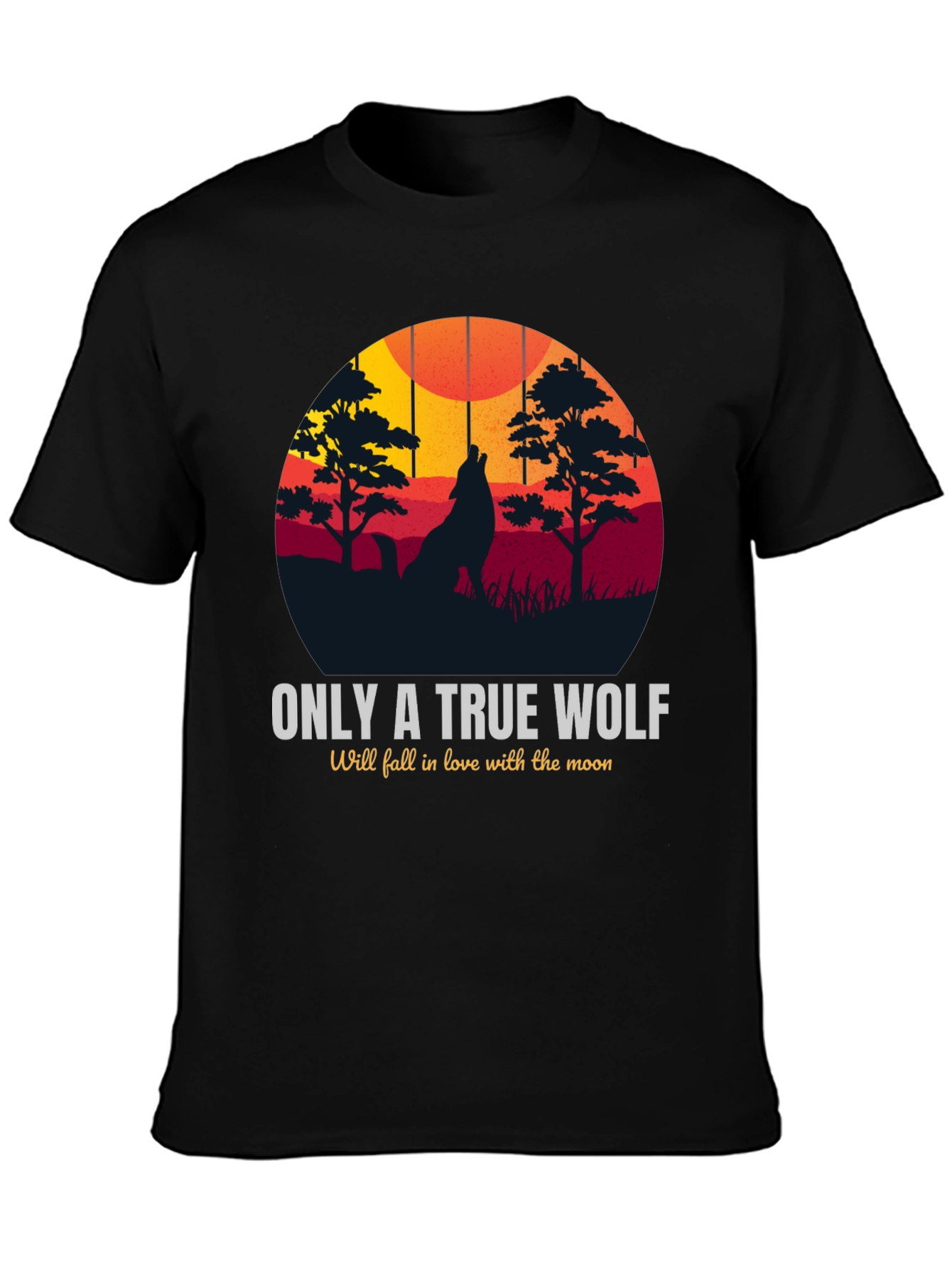 True Wolf Moon Graphic Tee - Stylish Mens Apparel