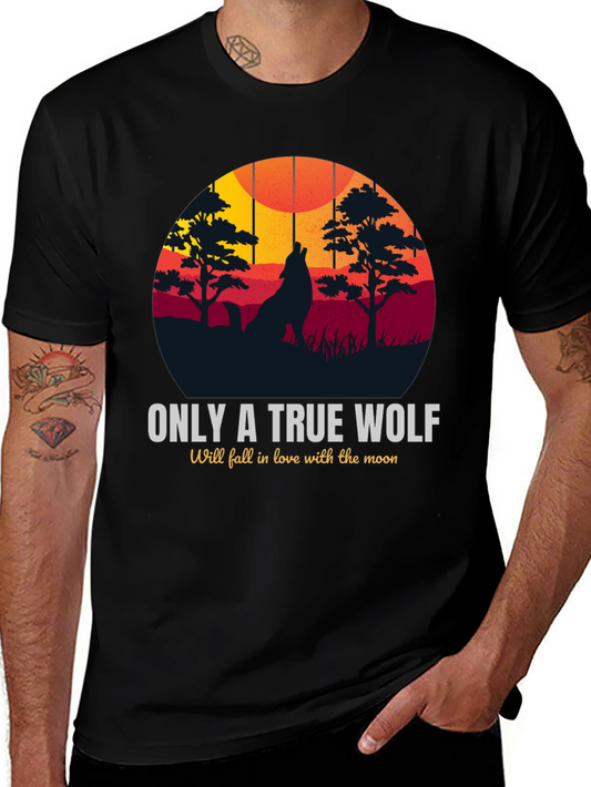 True Wolf Moon Graphic Tee - Stylish Mens Apparel