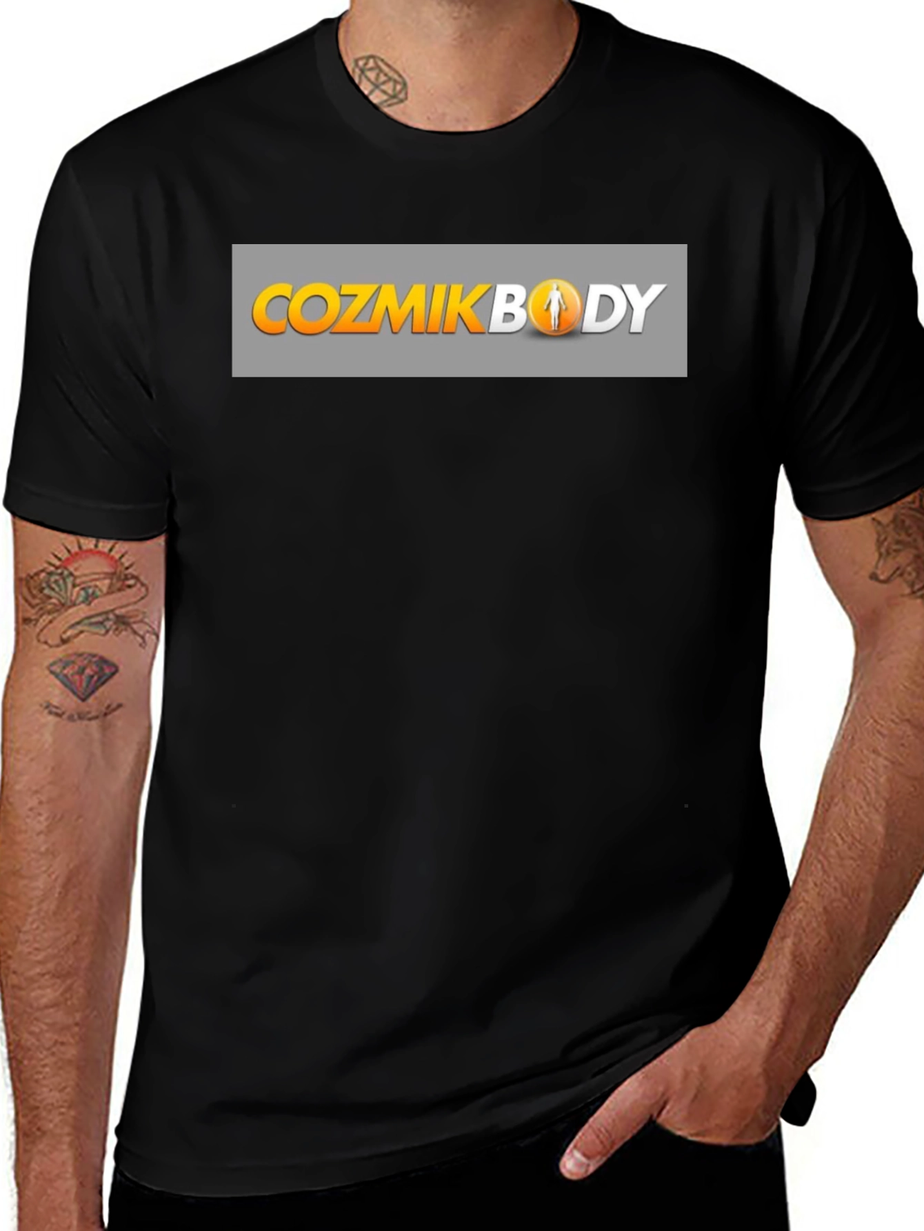 CozmikBody Black Graphic T-Shirt