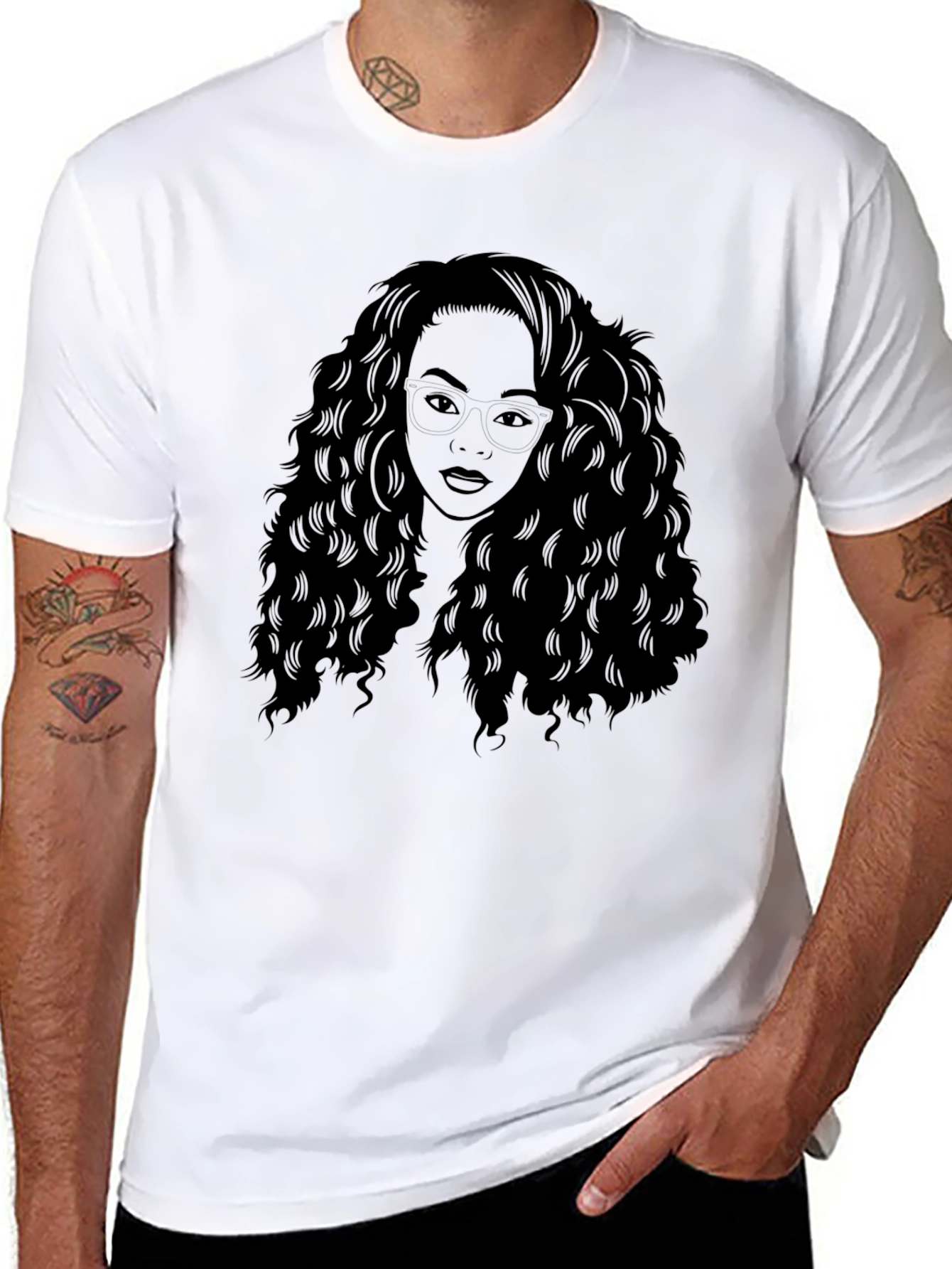 Woman Silhouette Graphic Black T-Shirt