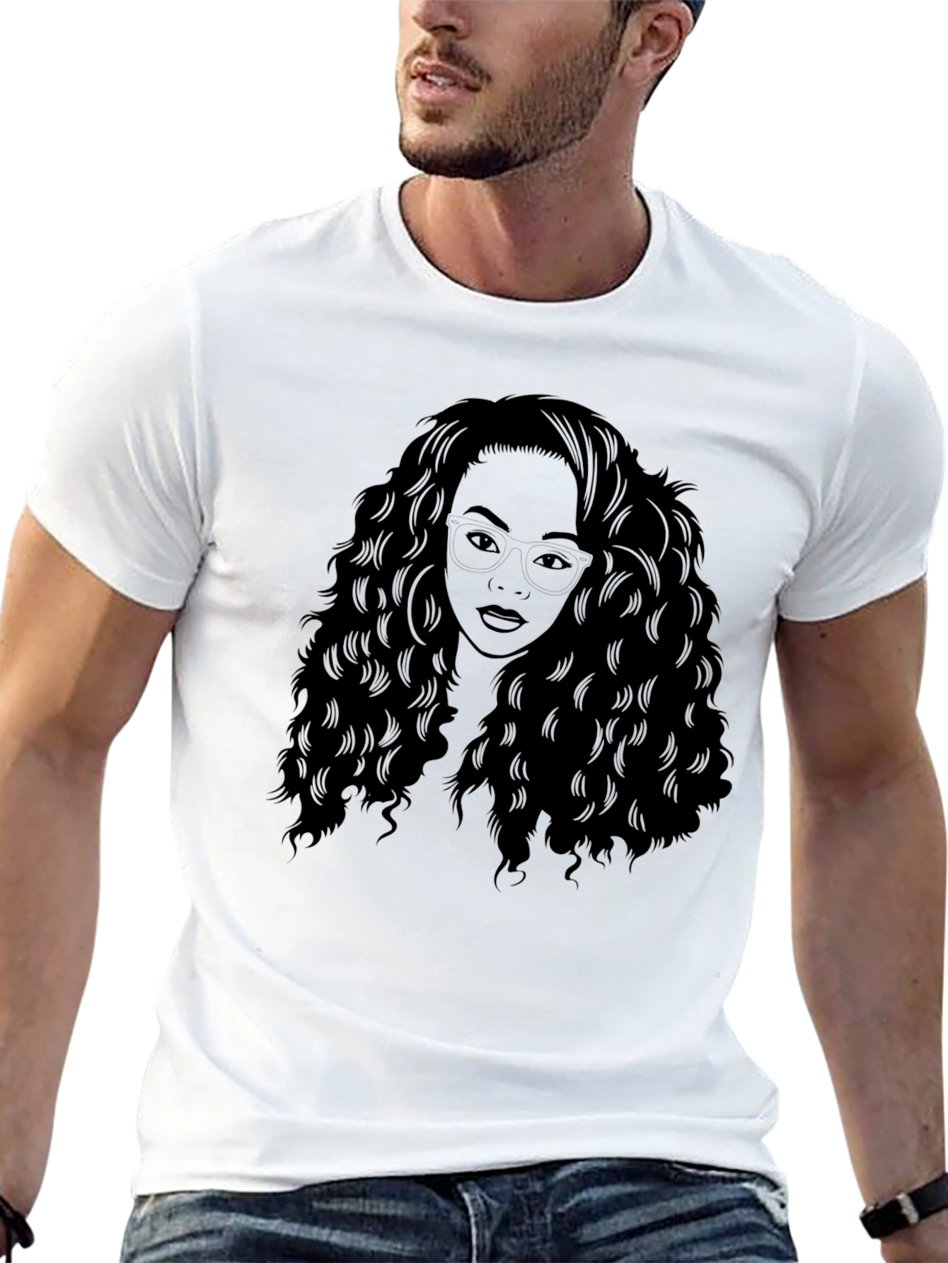 Woman Silhouette Graphic Black T-Shirt